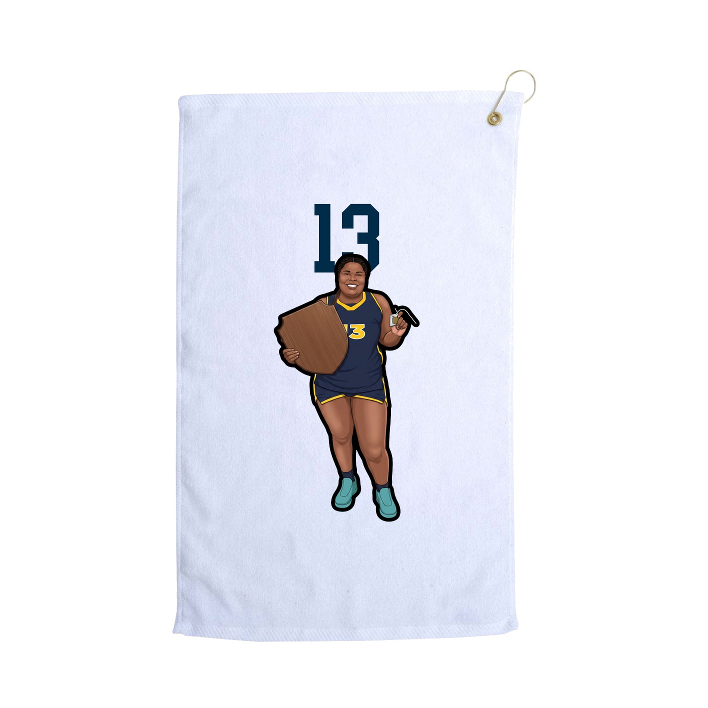 Golf Towel — Number Top in White