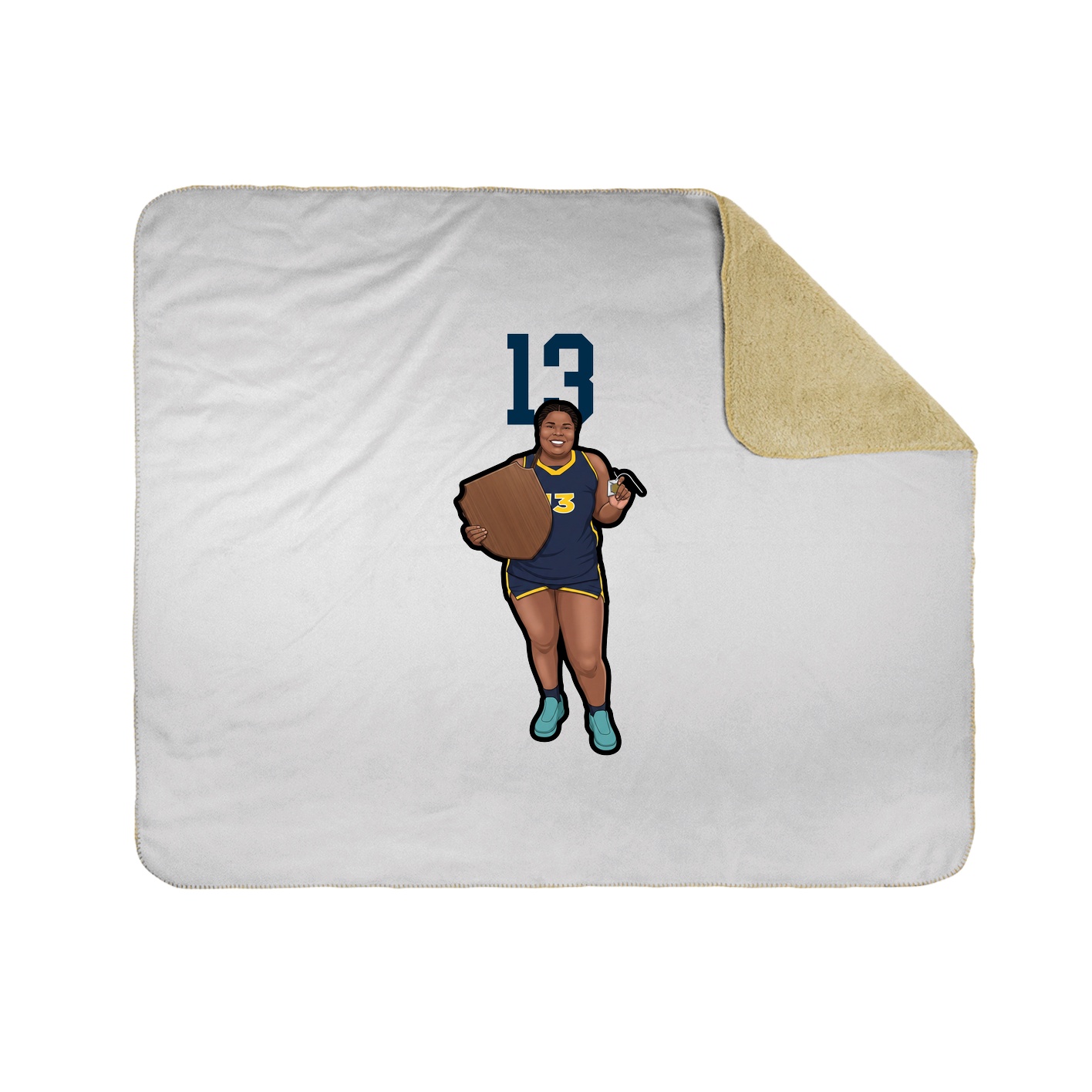 Throw Blanket — Number Top in White