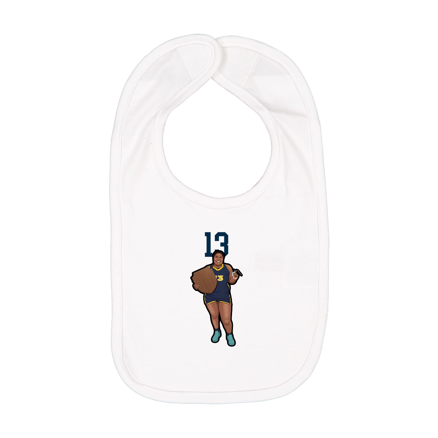 Infant Bib — Number Top in White