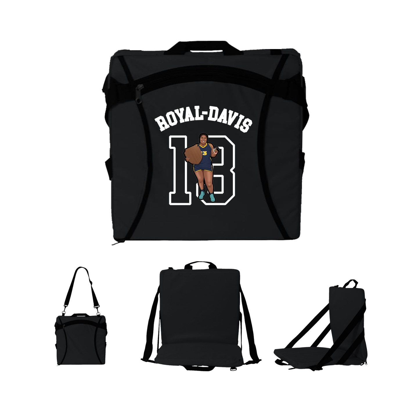 Folding Stadium Seat — Shirsey Arch in Black