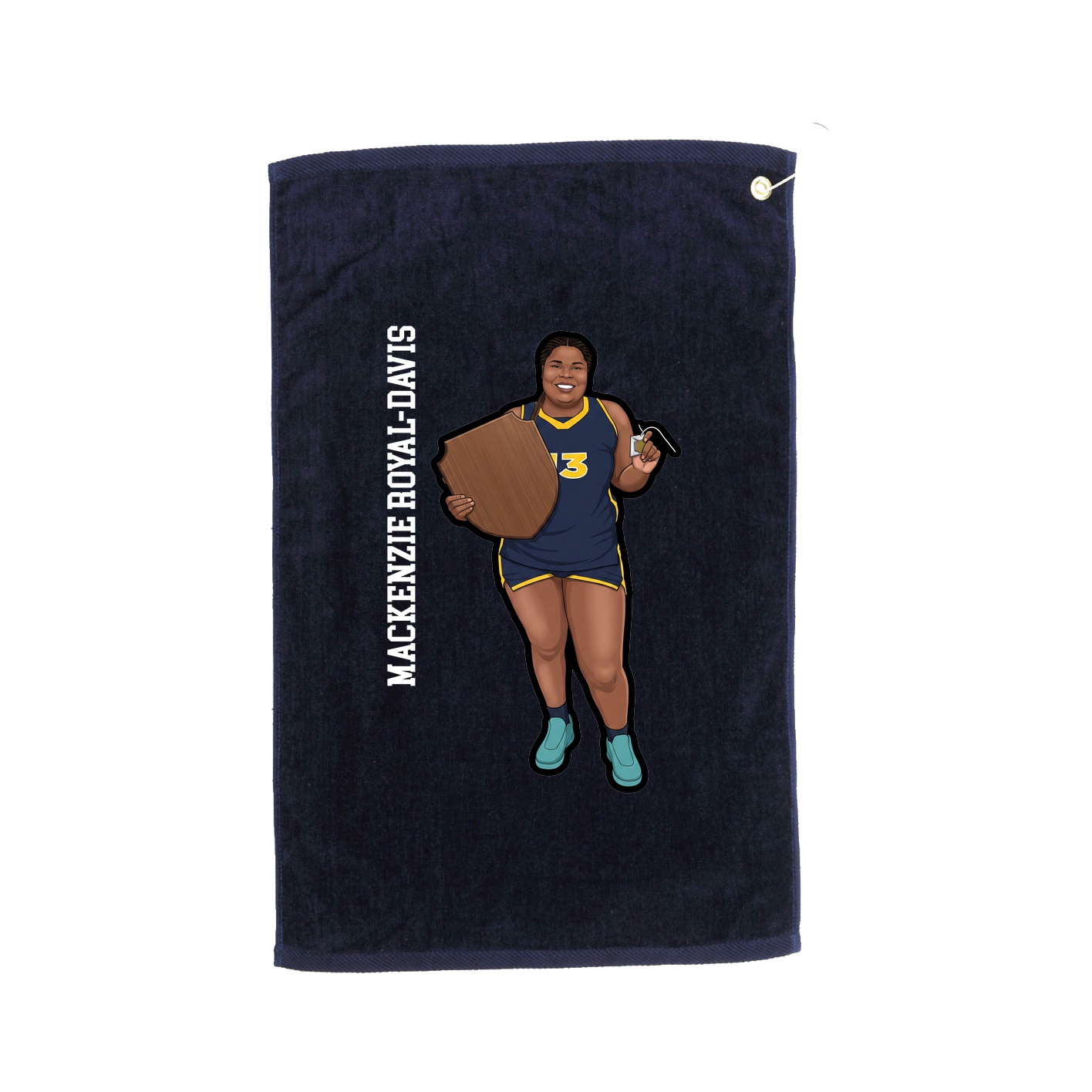 Golf Towel — Name Vertical in Navy
