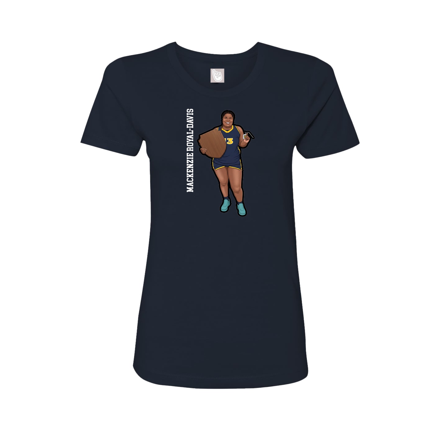 Womens Tee — Name Vertical in Navy