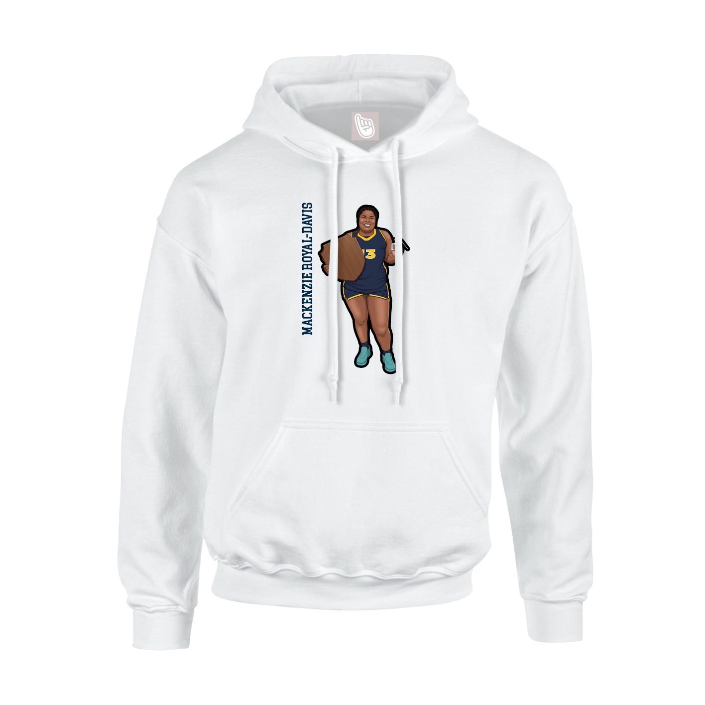 Hoodie — Name Vertical in White