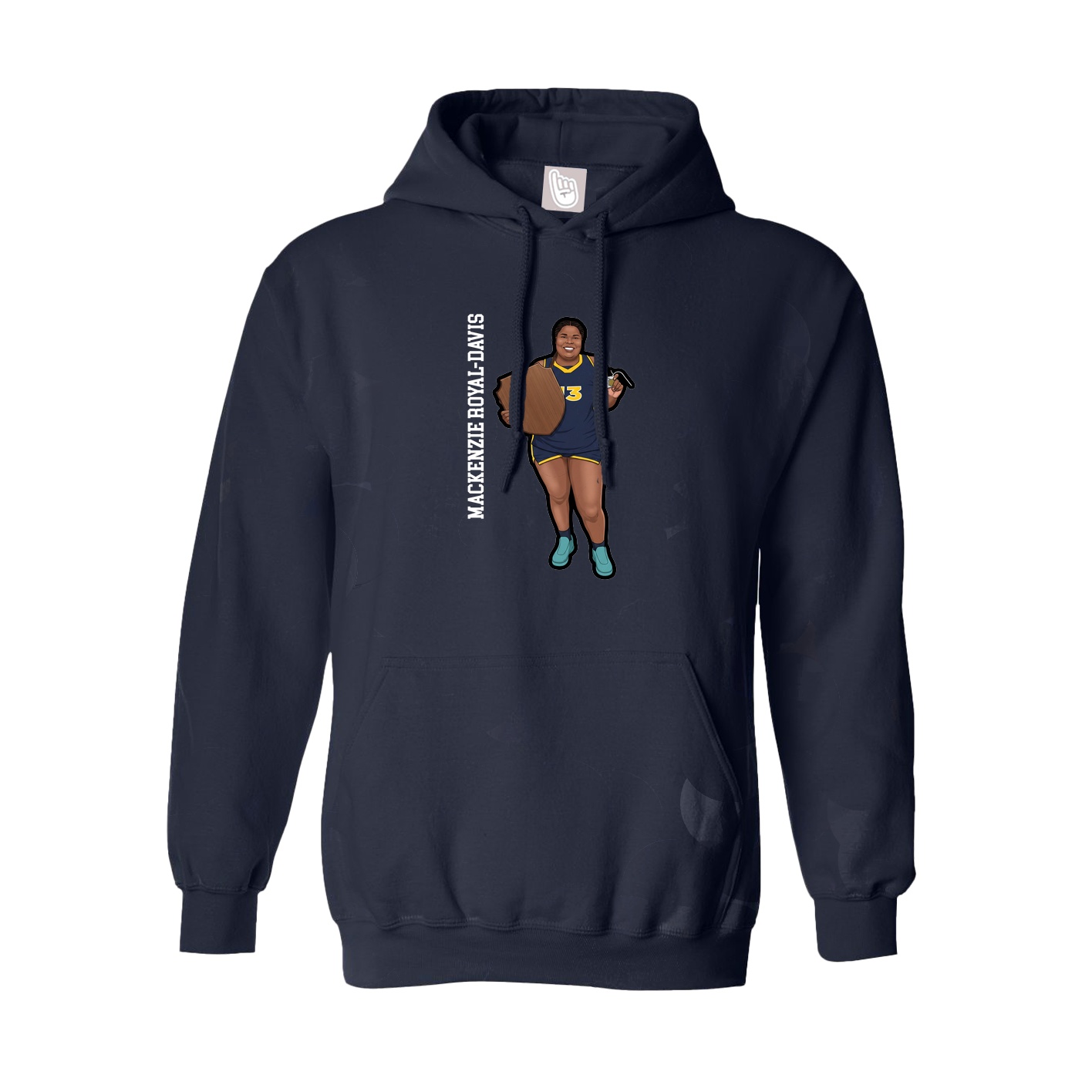 Youth Hoodie — Name Vertical in Navy