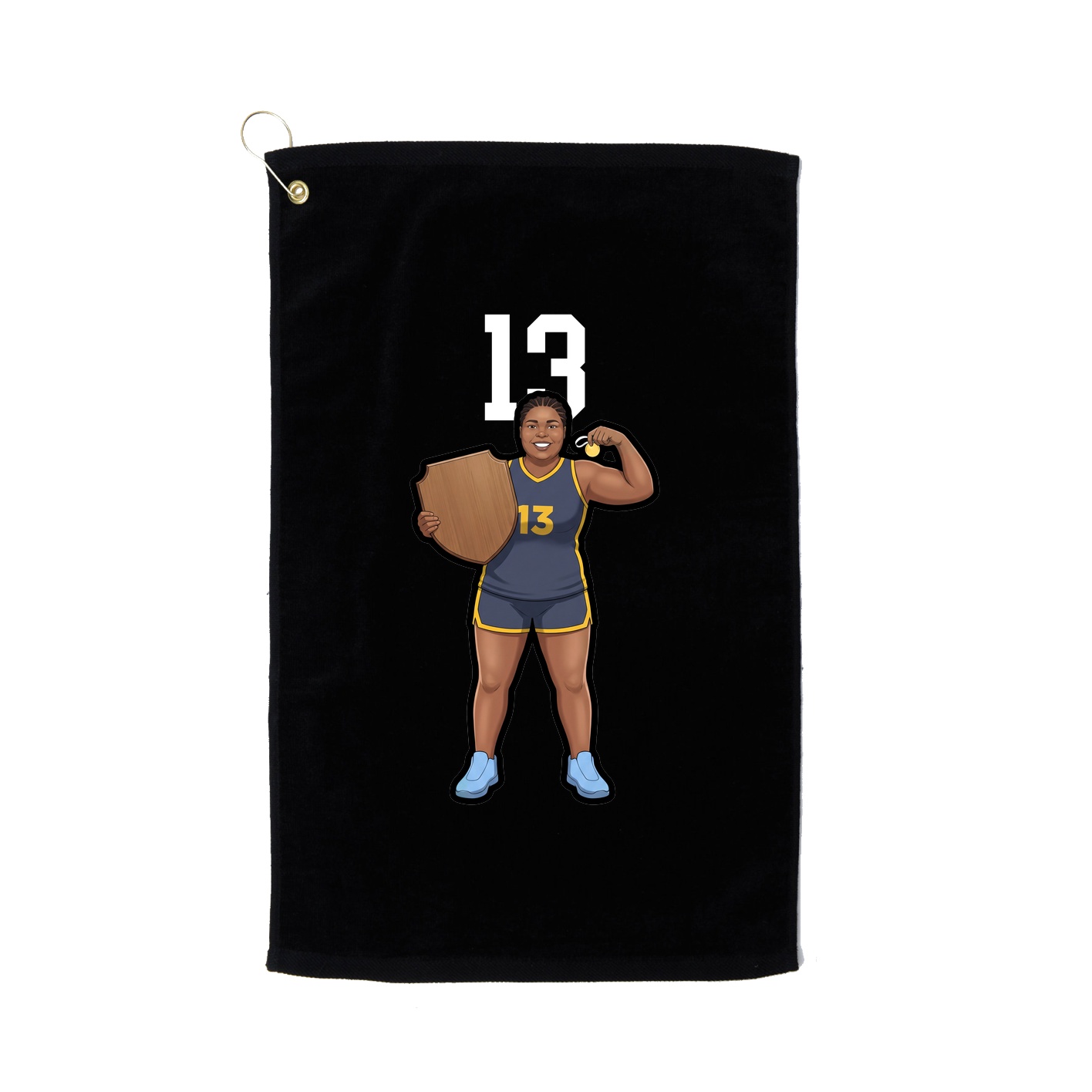 Golf Towel — Number Top in Black