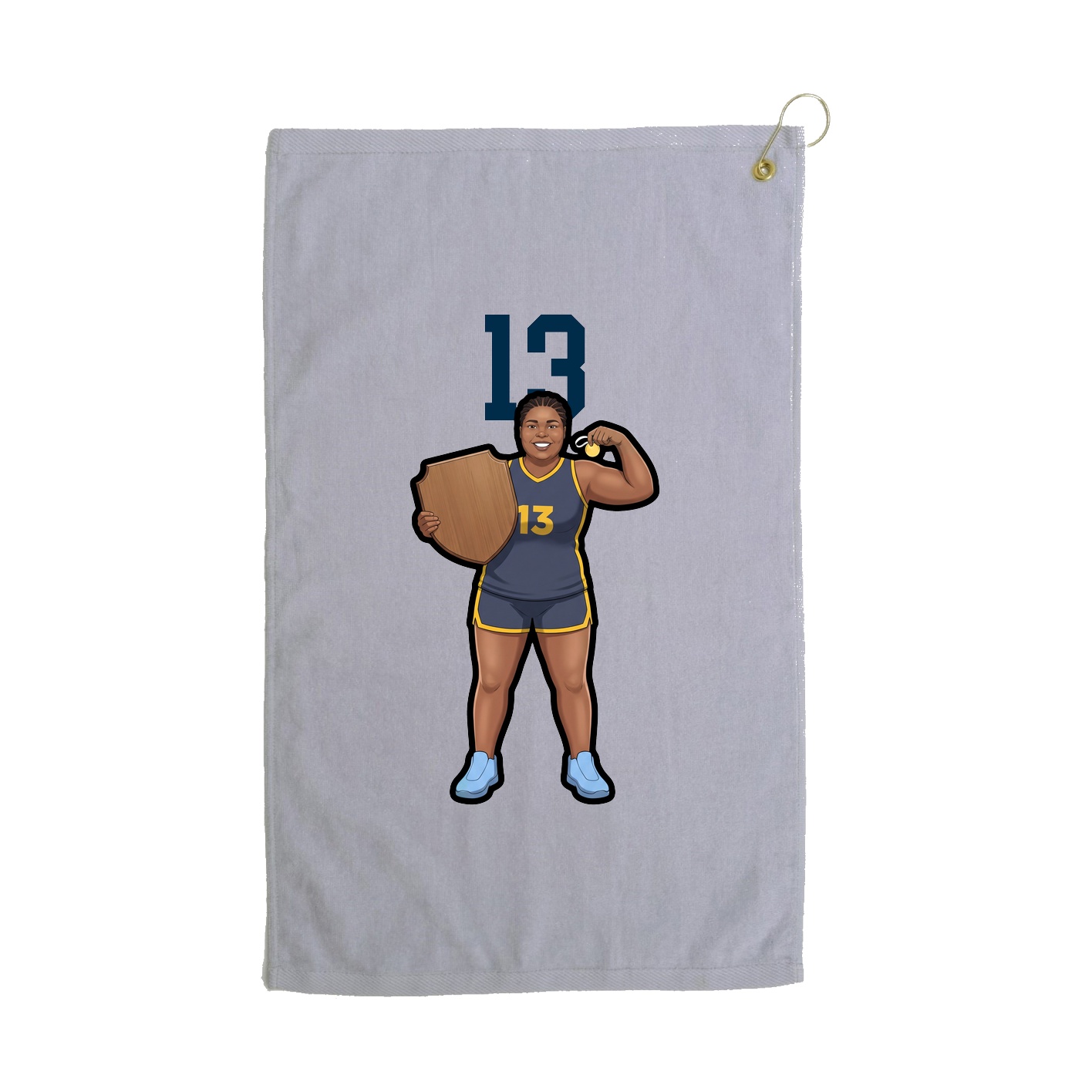 Golf Towel — Number Top in Grey