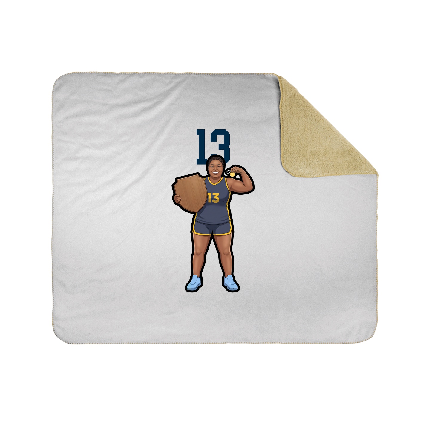 Throw Blanket — Number Top in White