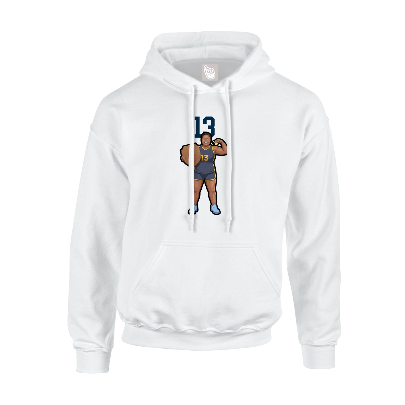 Youth Hoodie — Number Top in White