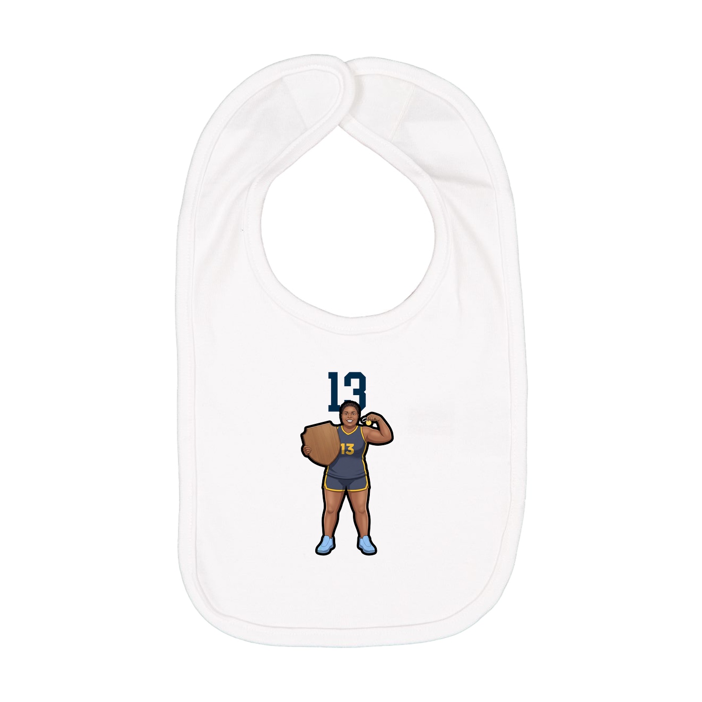 Infant Bib — Number Top in White
