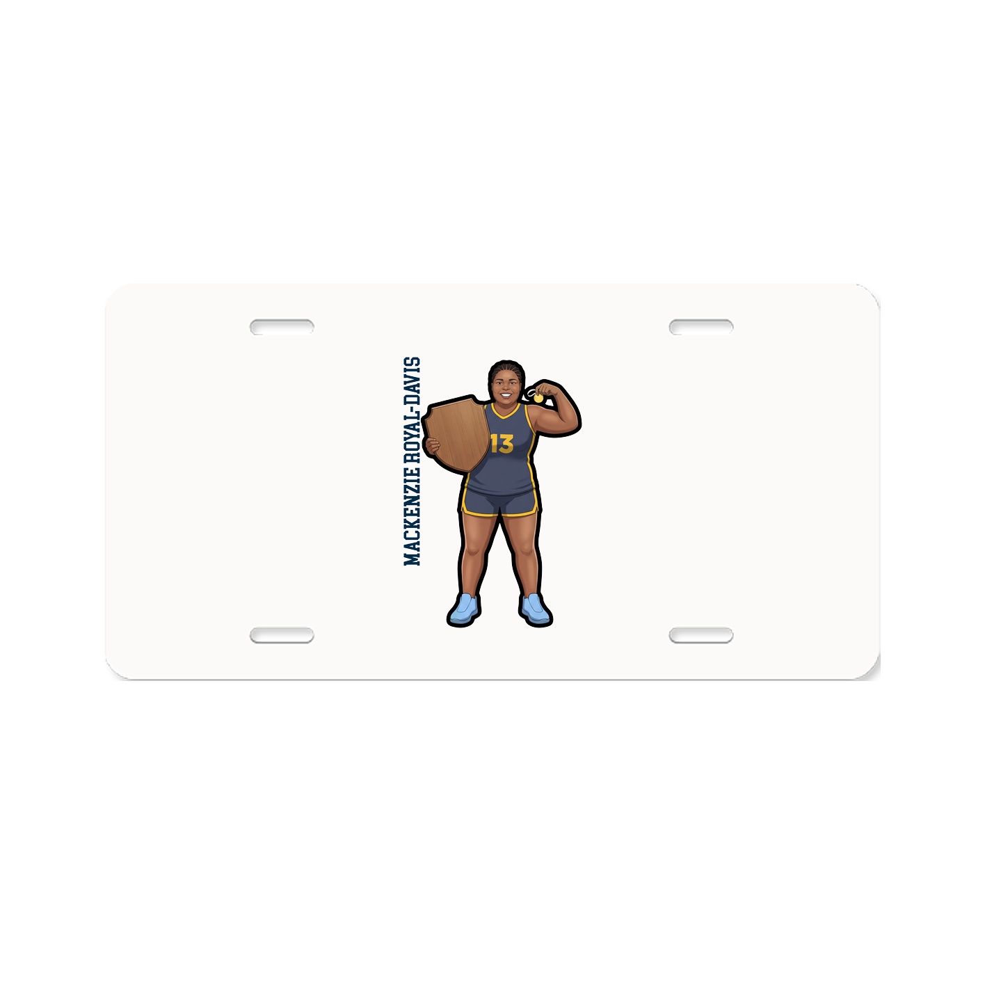 License Plate — Name Vertical in Classic