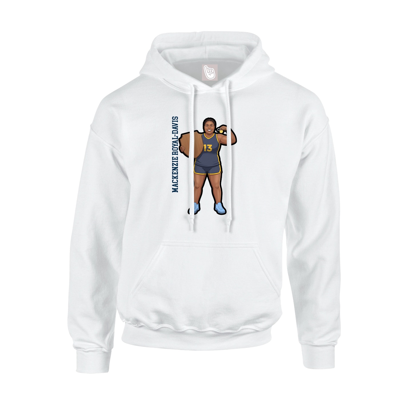 Youth Hoodie — Name Vertical in White