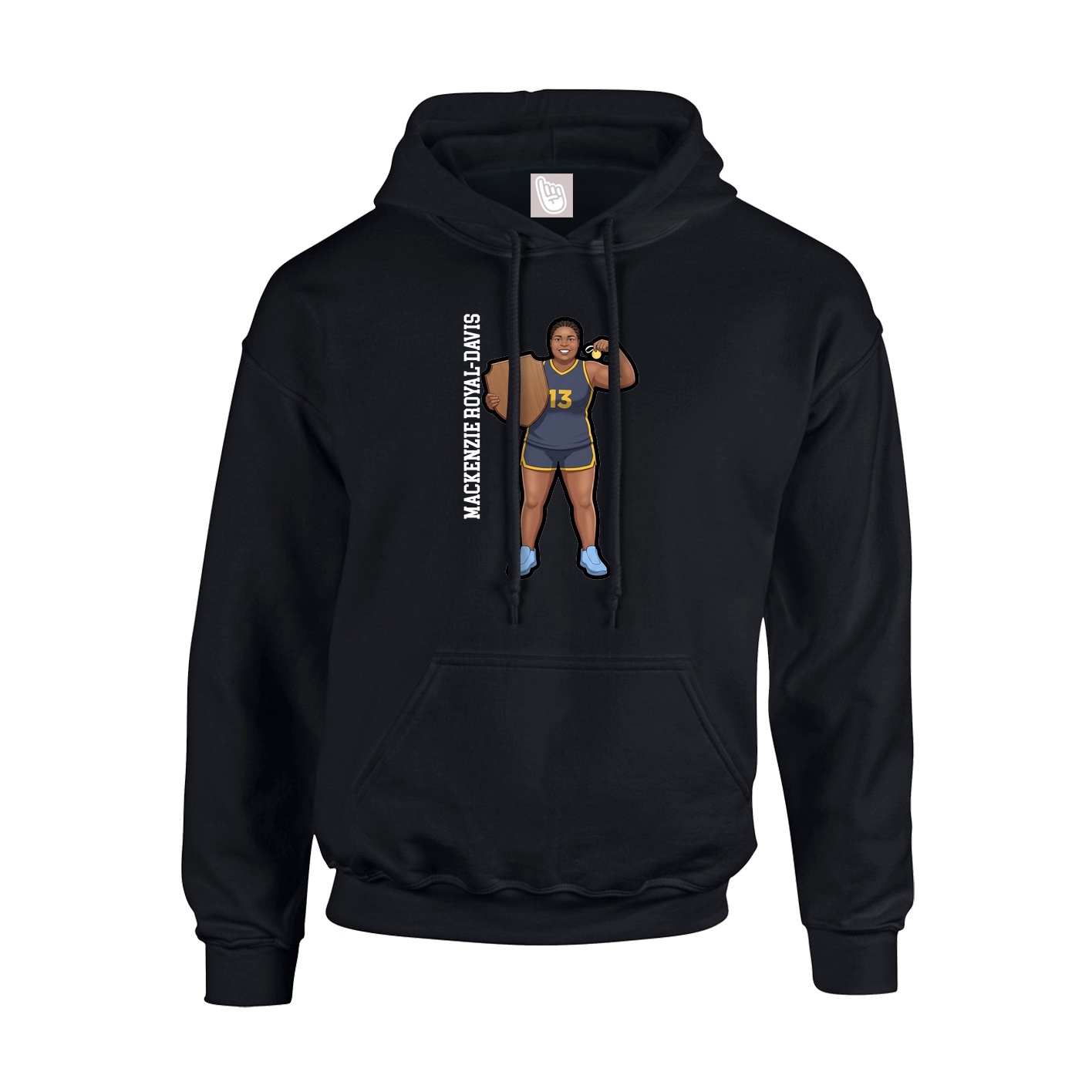 Youth Hoodie — Name Vertical in Black