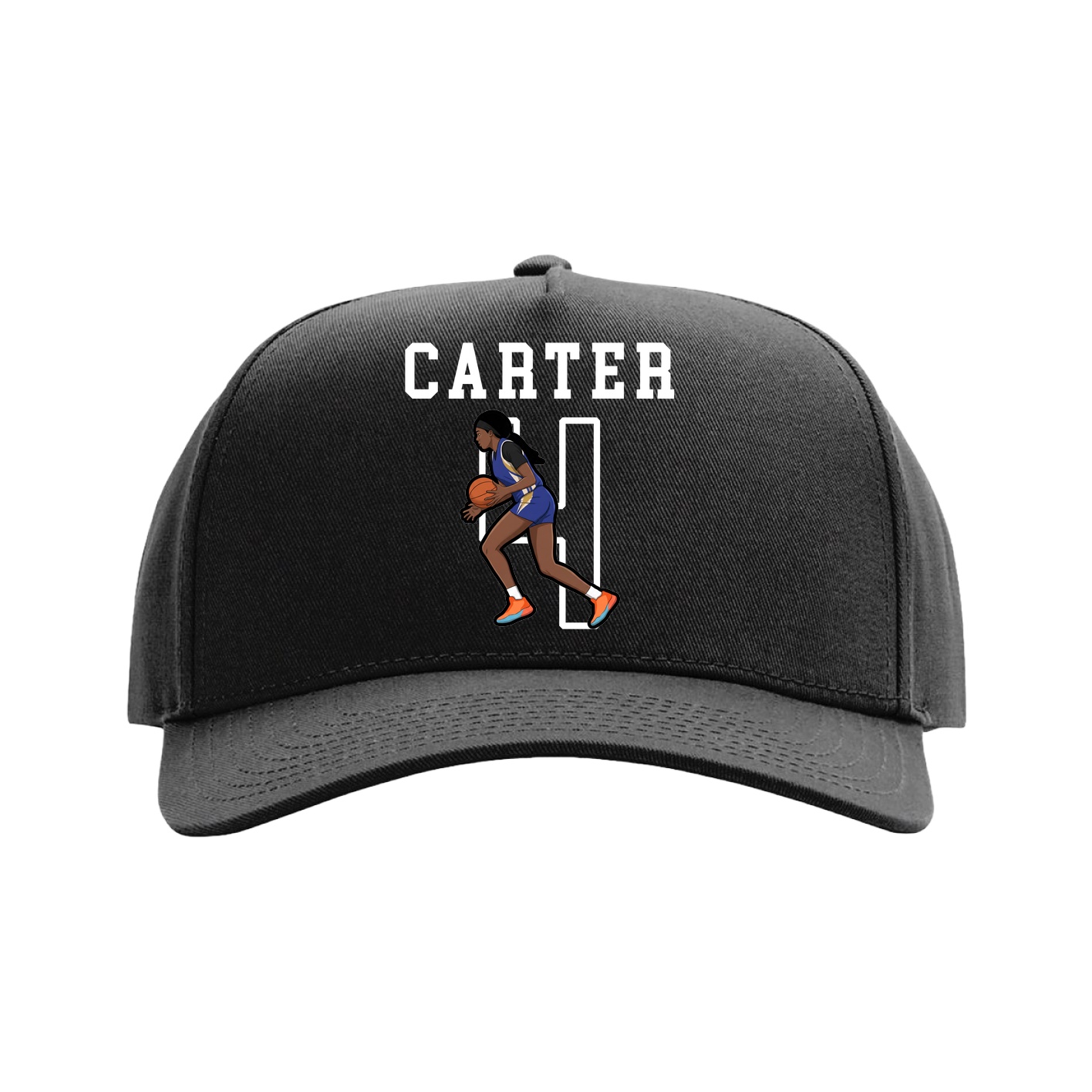 Full Fabric Five-Panel Champ Cap — Shirsey in Black