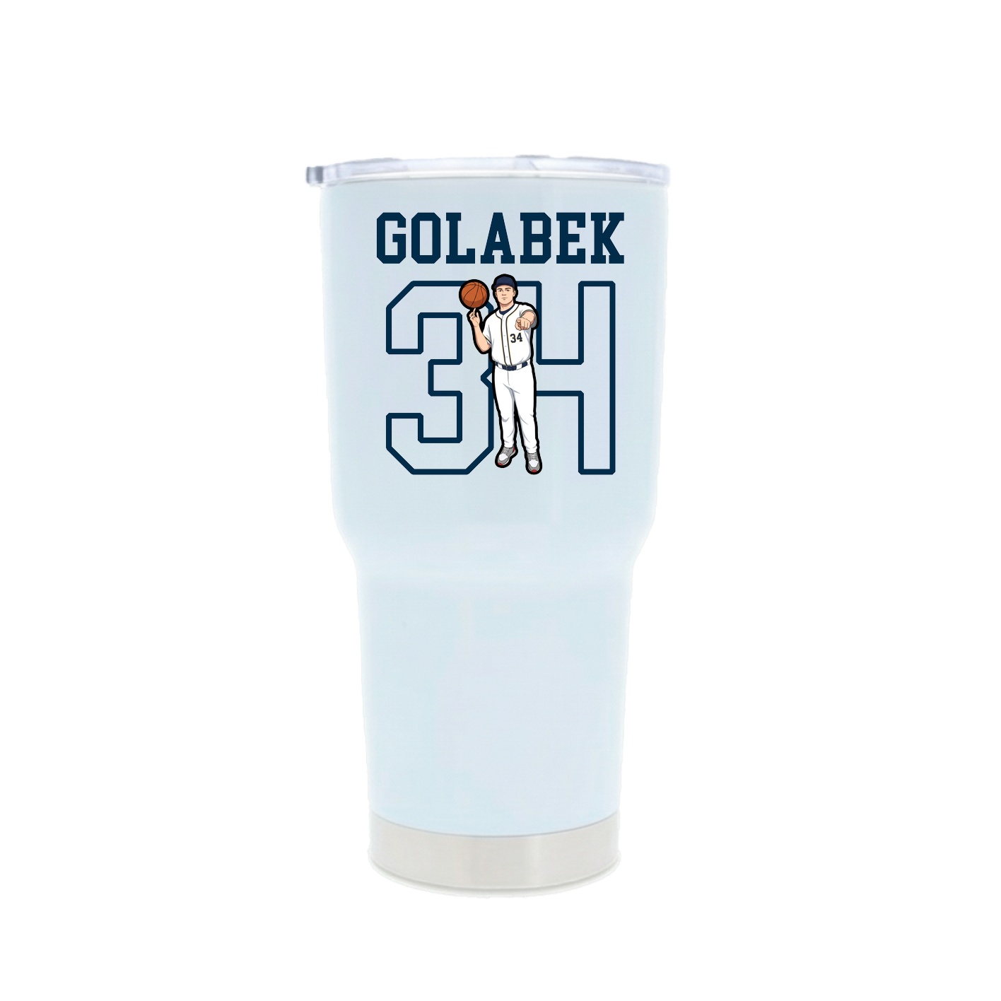 30oz Stainless Steel Tumbler — Shirsey in White