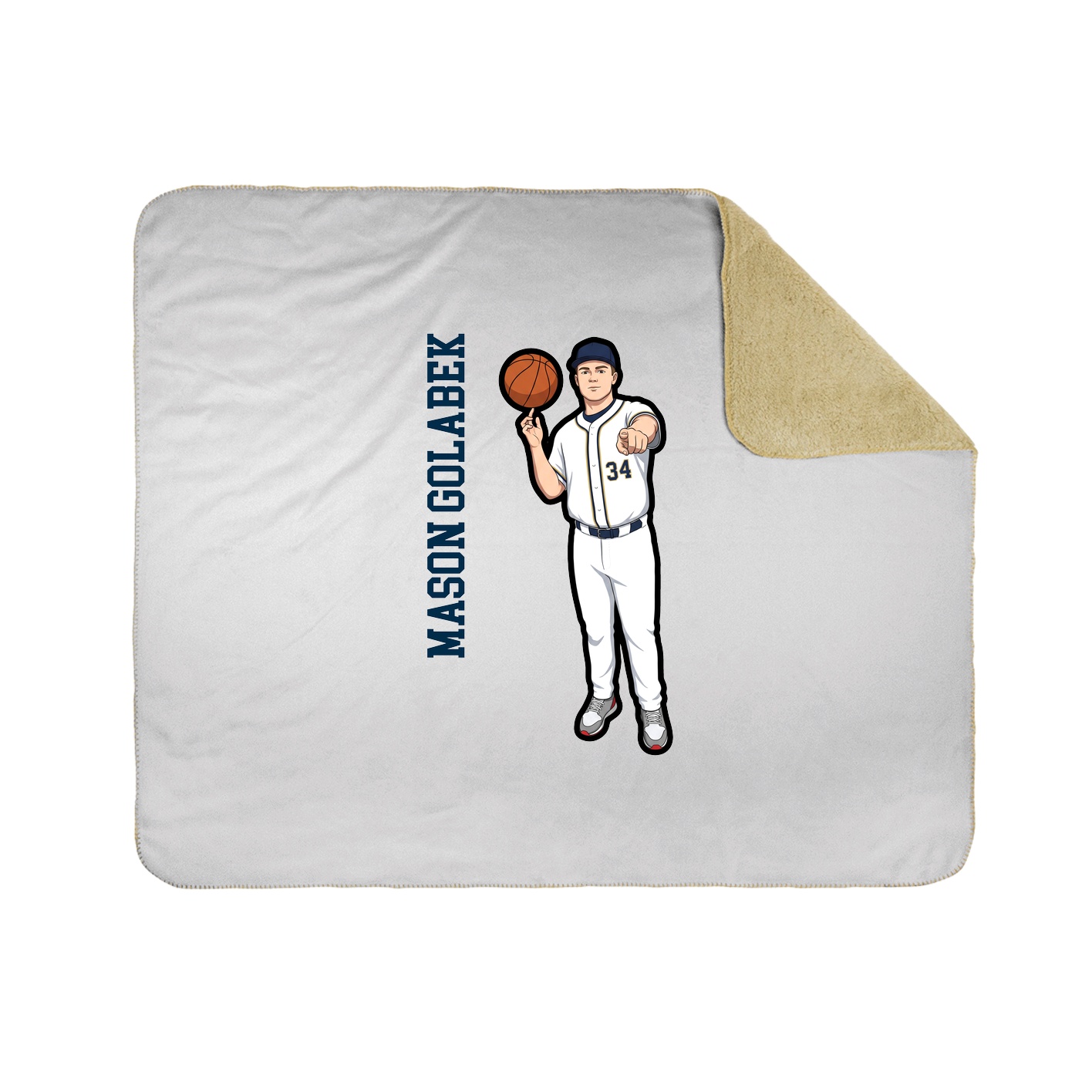Throw Blanket — Name Vertical in White