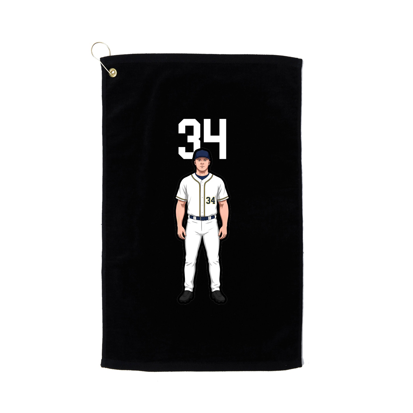 Golf Towel — Number Top in Black