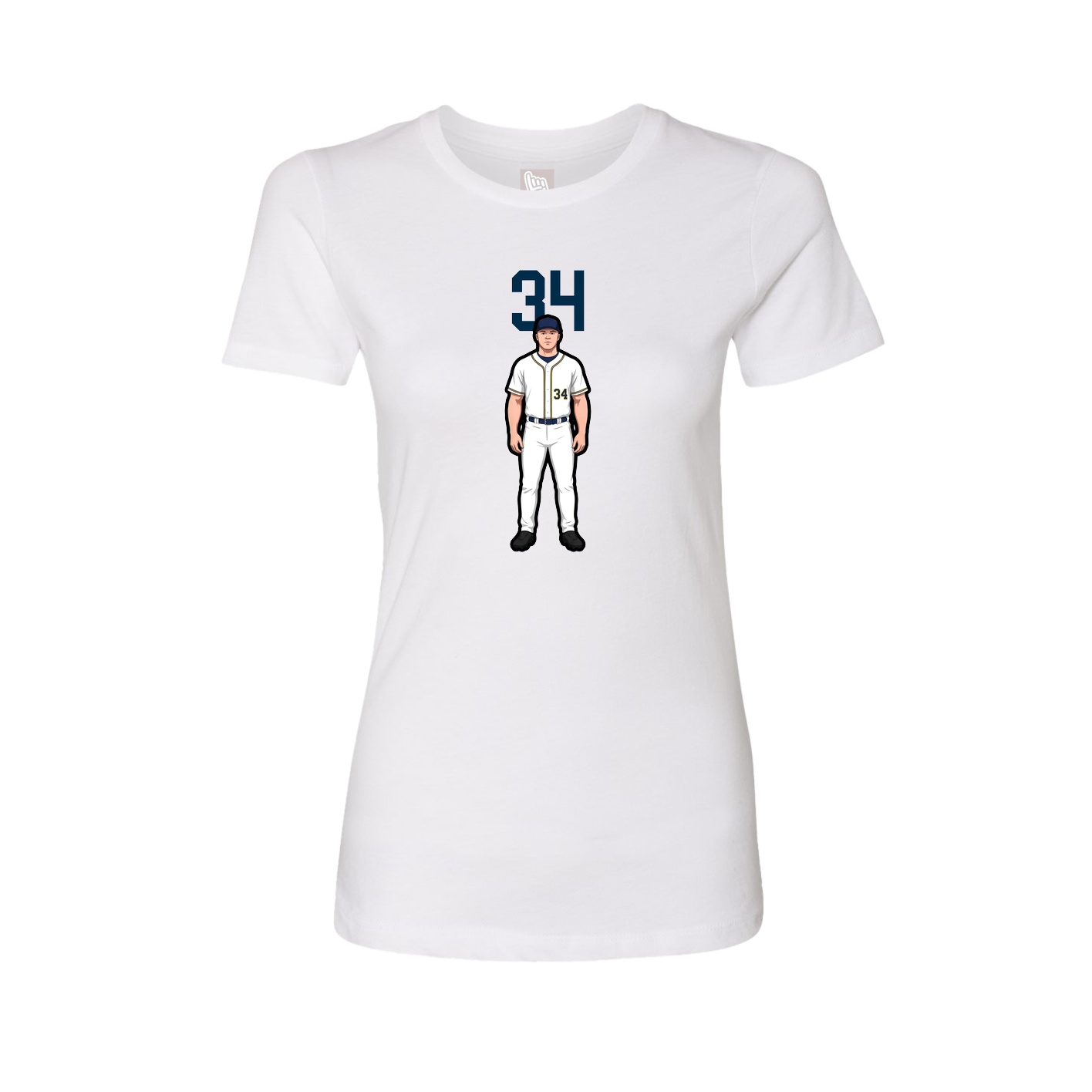 Fitted Women's Tee — Number Top in White