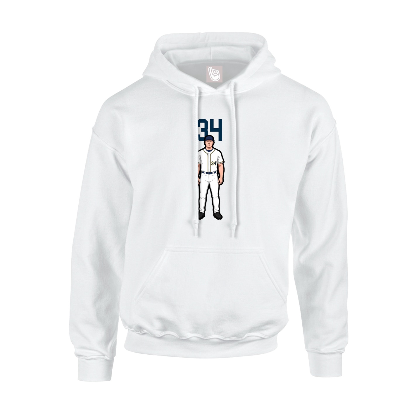 Youth Hoodie — Number Top in White