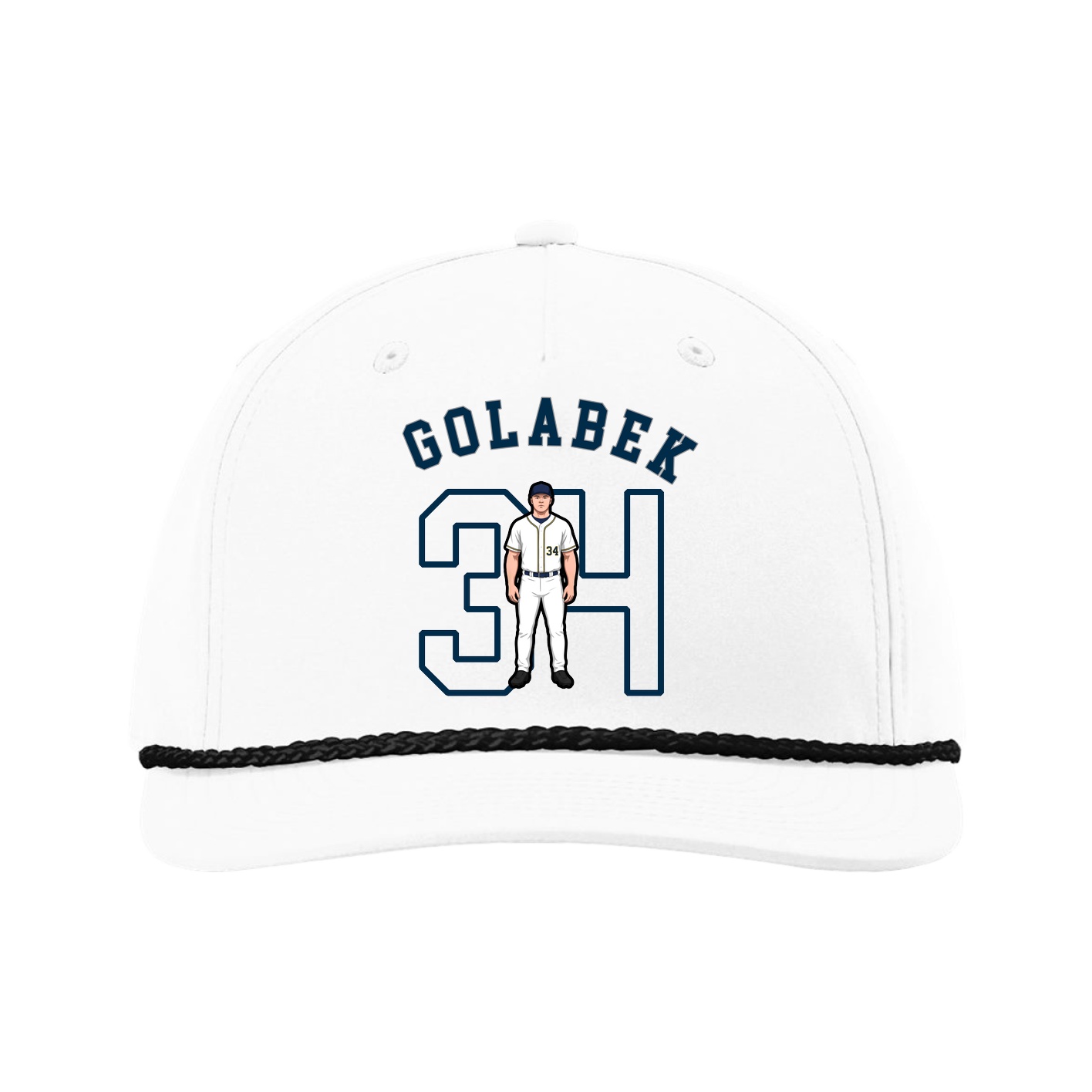 Five-Panel Classic Rope Cap — Shirsey Arch in White