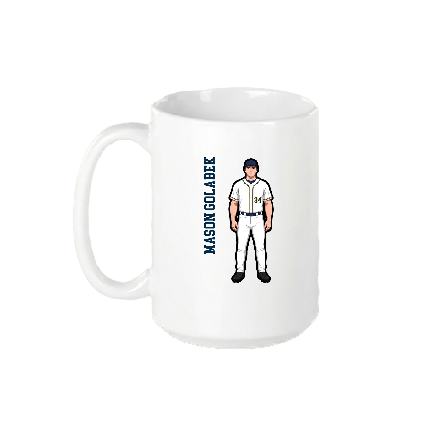 15oz Coffee Mug — Name Vertical in White