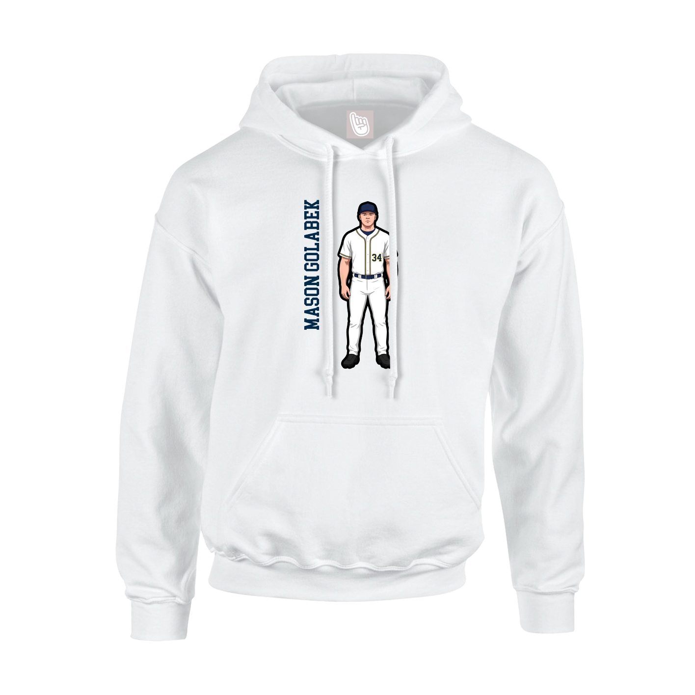 Hoodie — Name Vertical in White