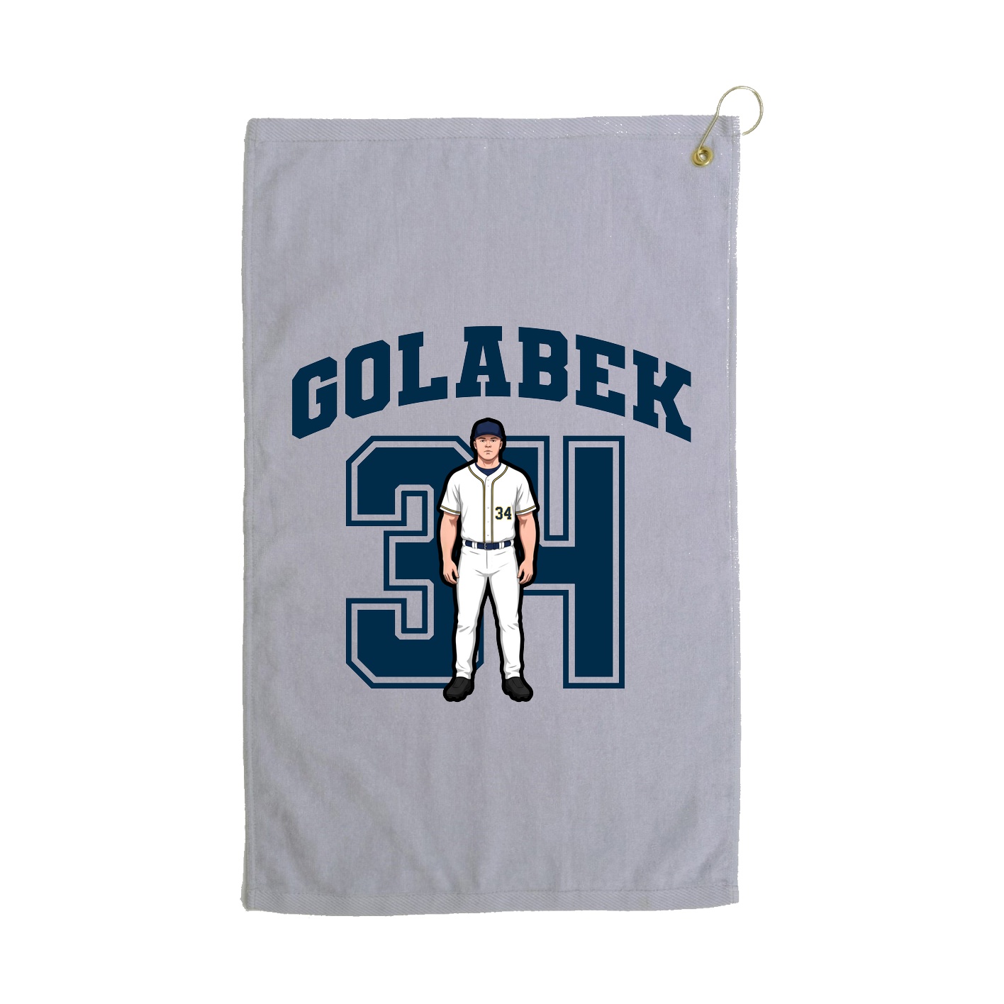 Golf Towel — Number in Grey