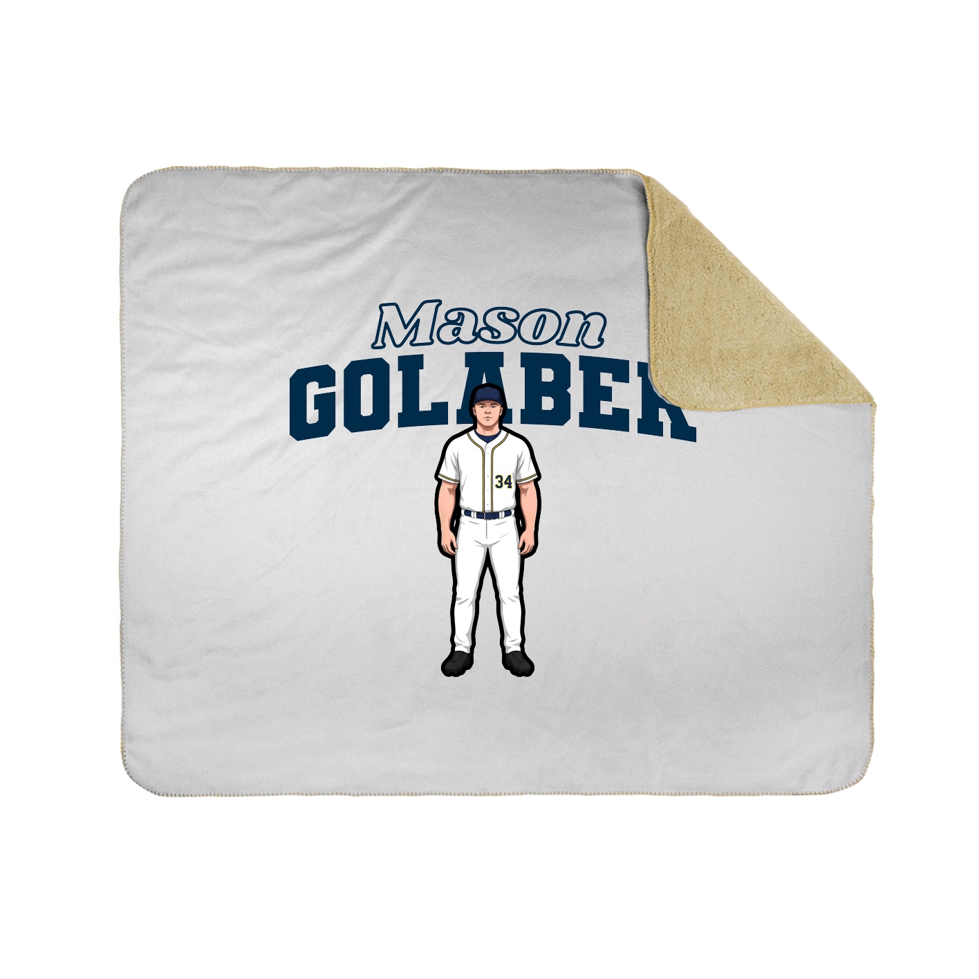Throw Blanket — Name Arch in White