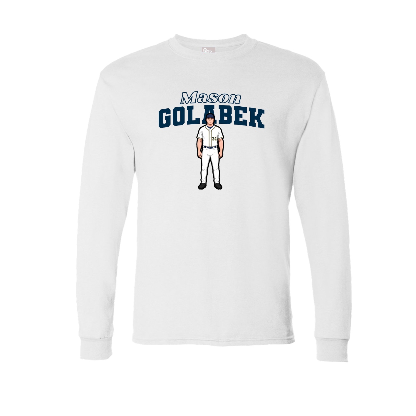 Long Sleeve Tee — Name Arch in White