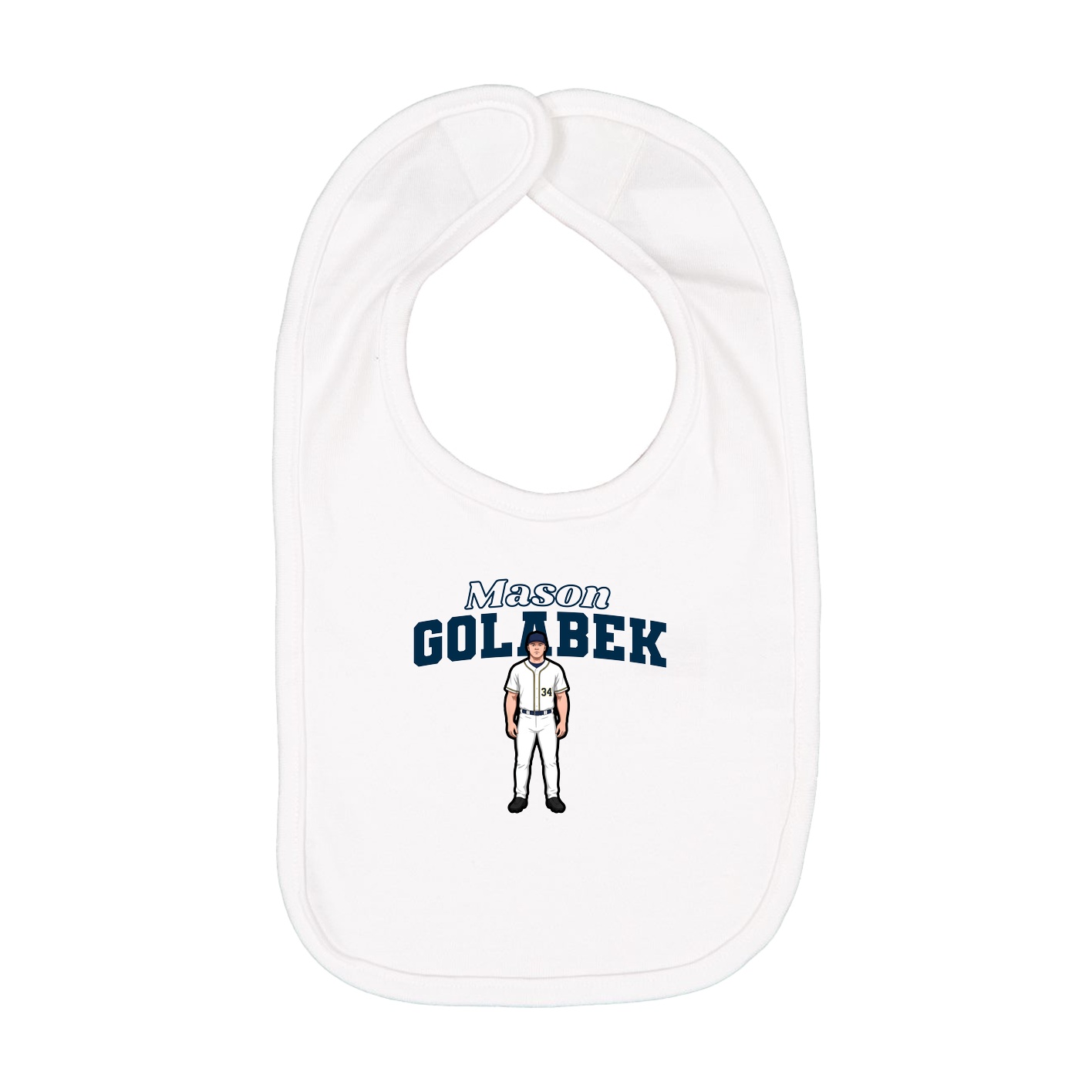 Infant Bib — Name Arch in White