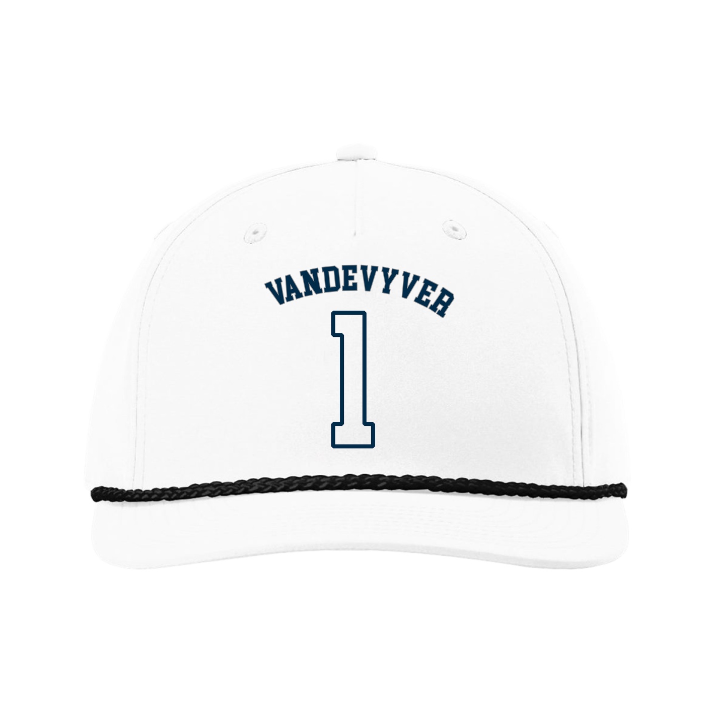 Five-Panel Classic Rope Cap — Shirsey Arch in White