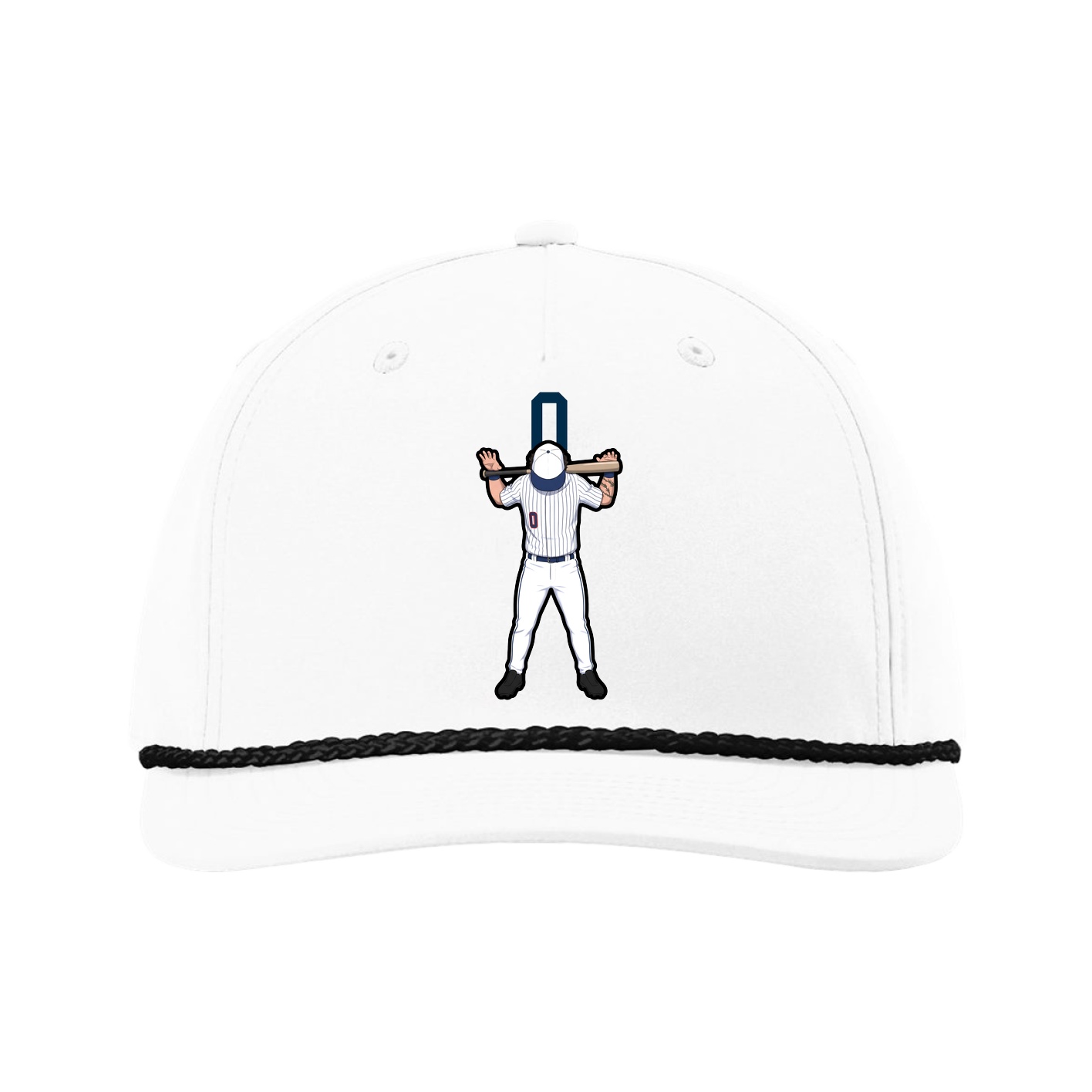 Five-Panel Classic Rope Cap — Number Top in White