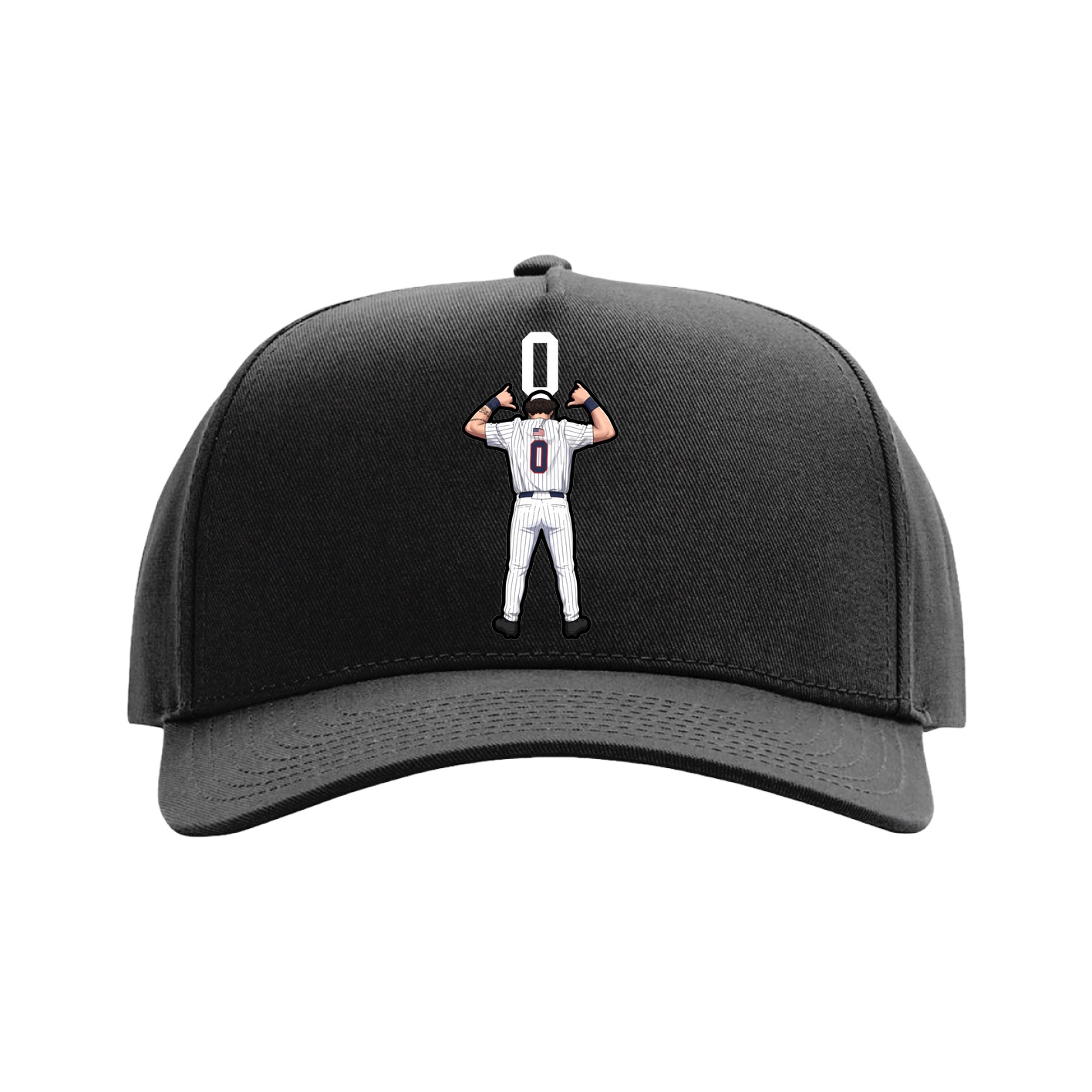 Full Fabric Five-Panel Champ Cap — Number Top in Black
