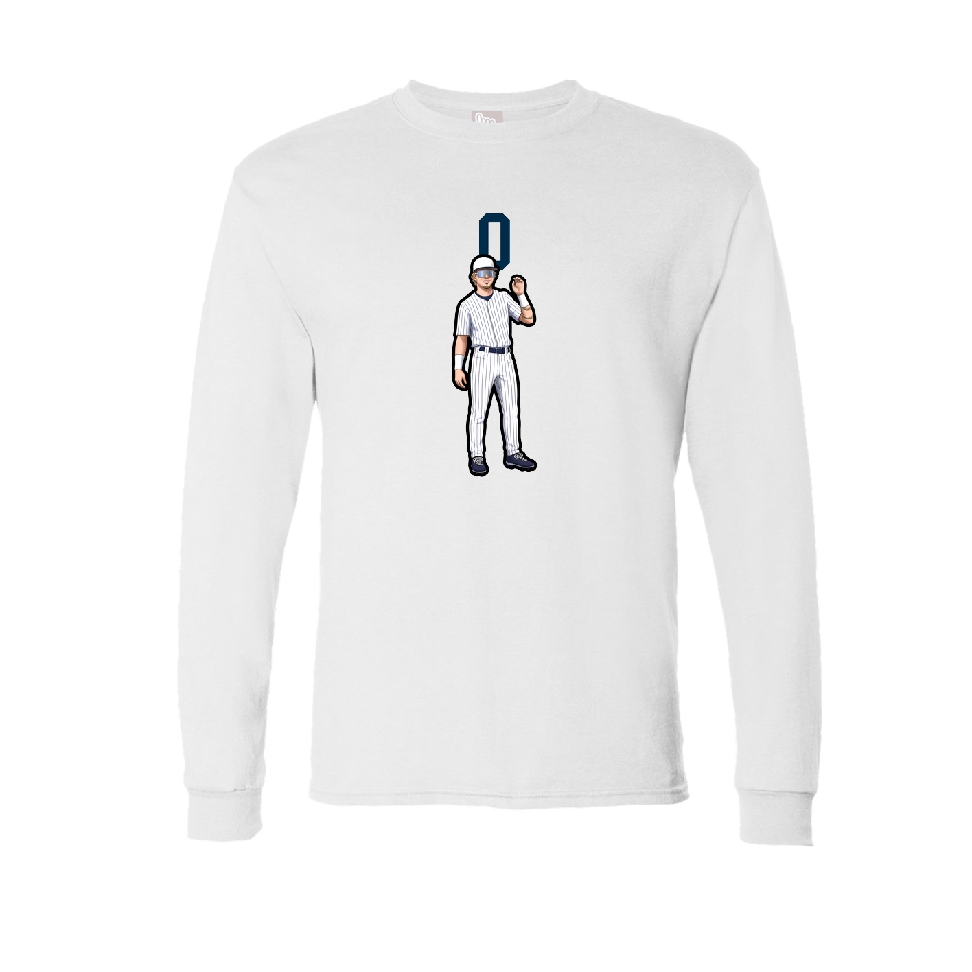 Long Sleeve Tee — Number Top in White