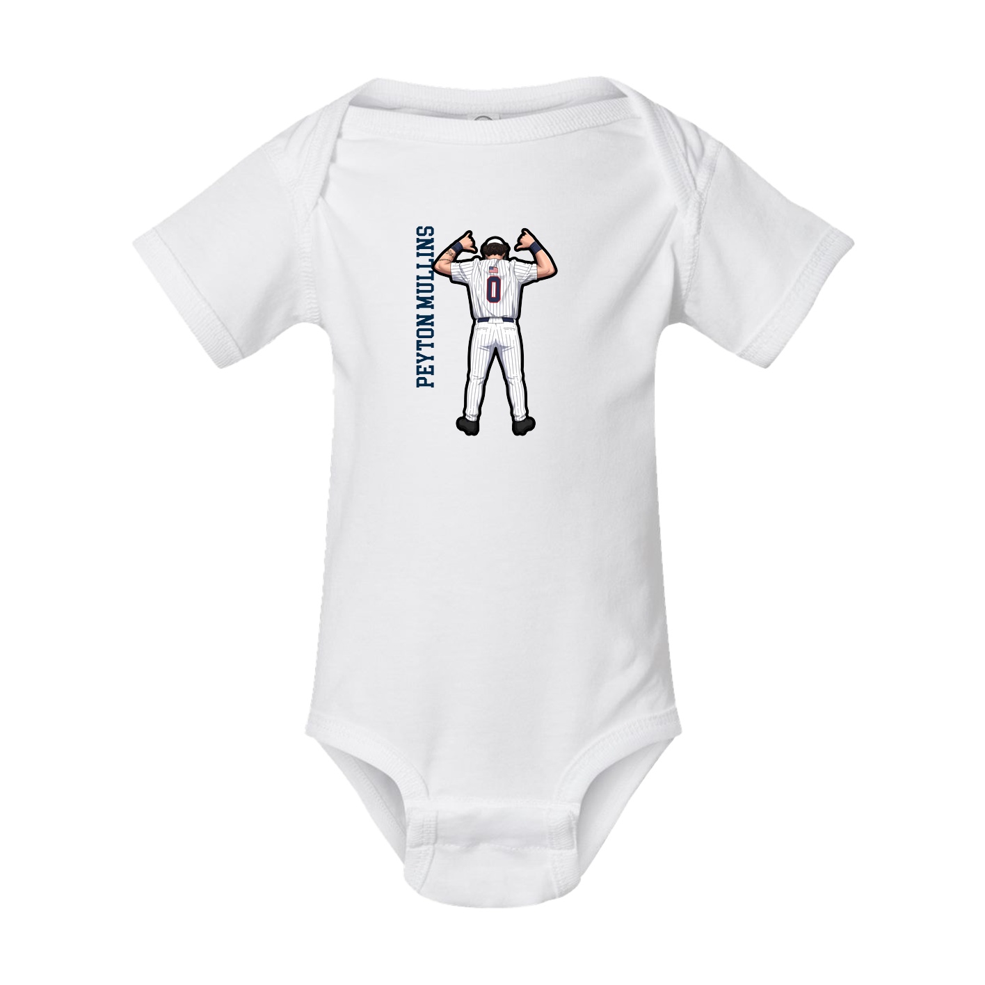 Baby Onesie — Name Vertical in White