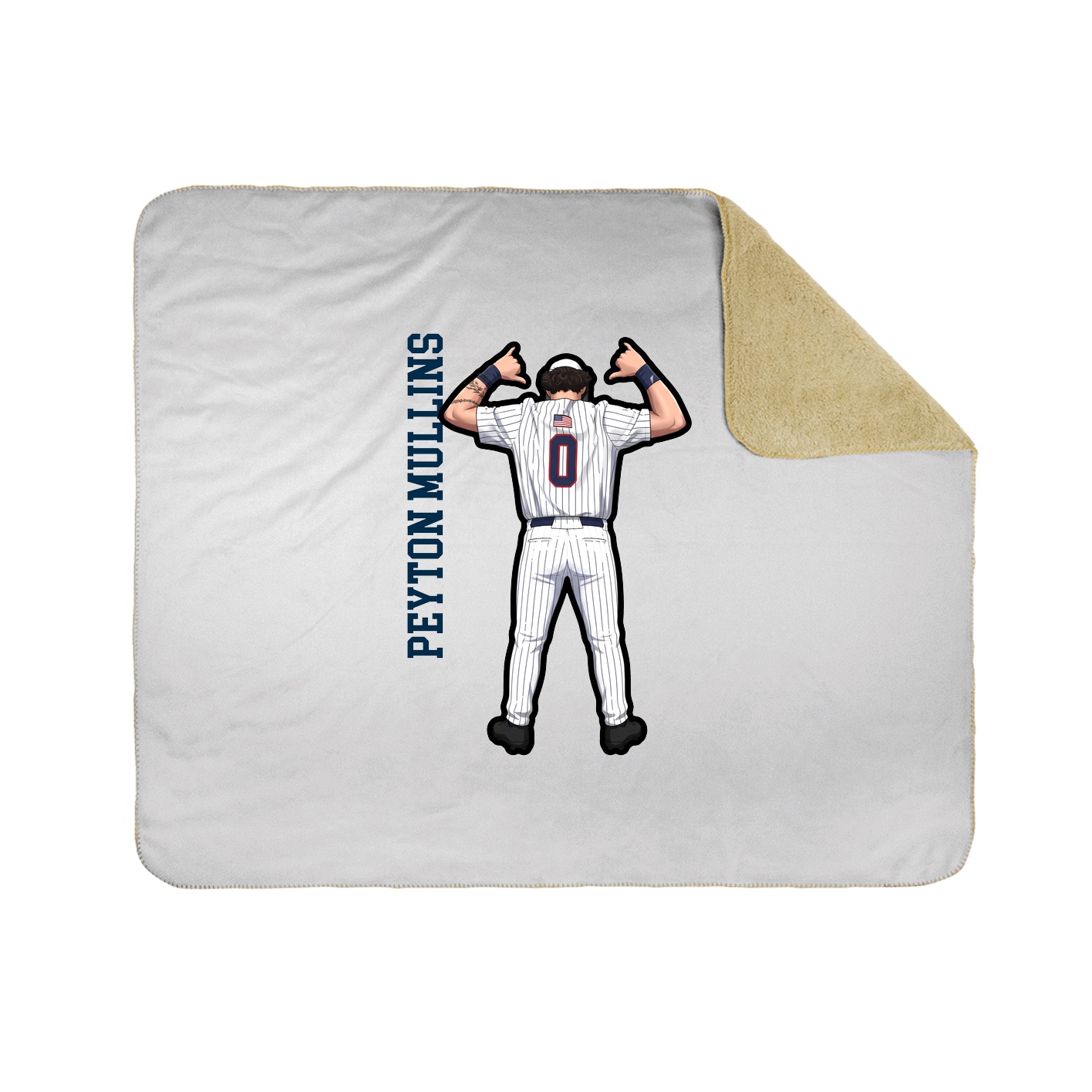 Throw Blanket — Name Vertical in White