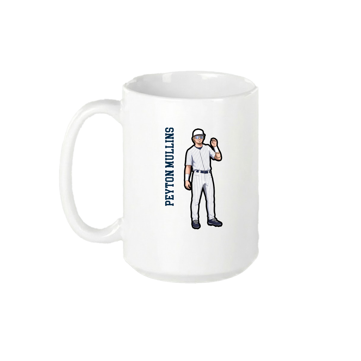 15oz Coffee Mug — Name Vertical in White