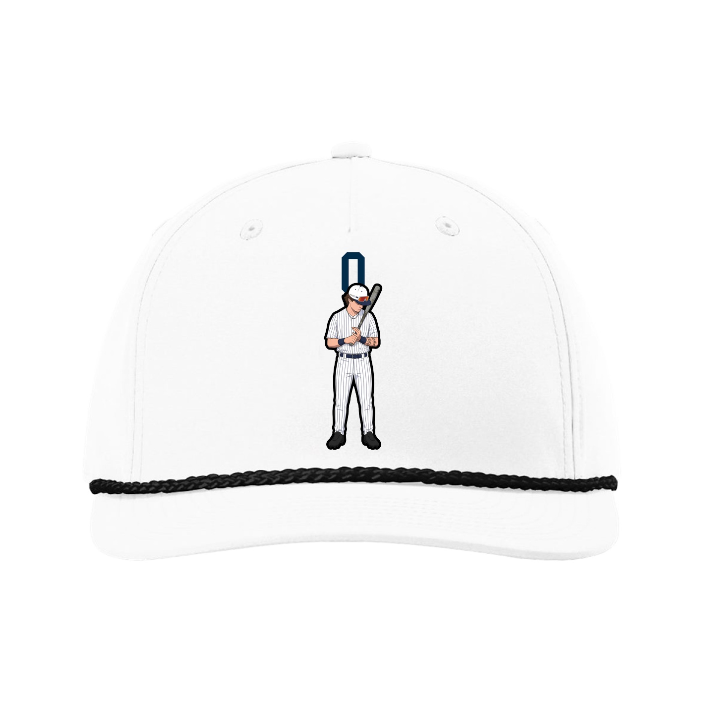Five-Panel Classic Rope Cap — Number Top in White