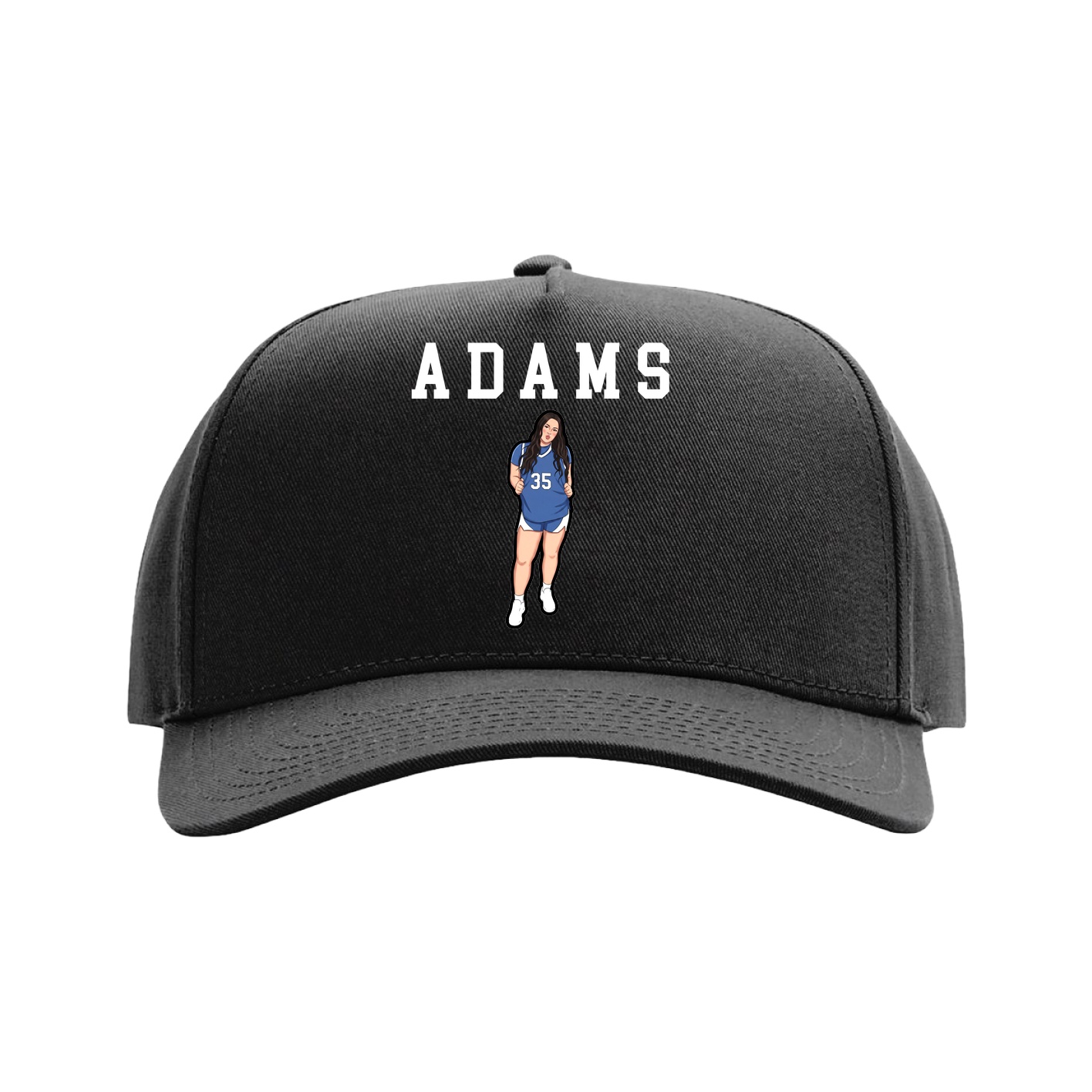 Full Fabric Five-Panel Champ Cap — Shirsey in Black