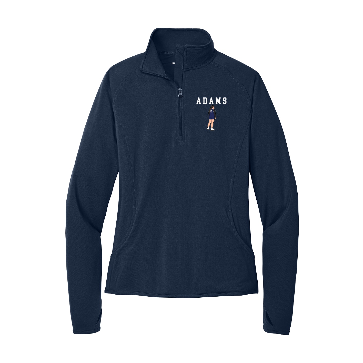 Women's Q-Zip Pullover — Shirsey in Navy