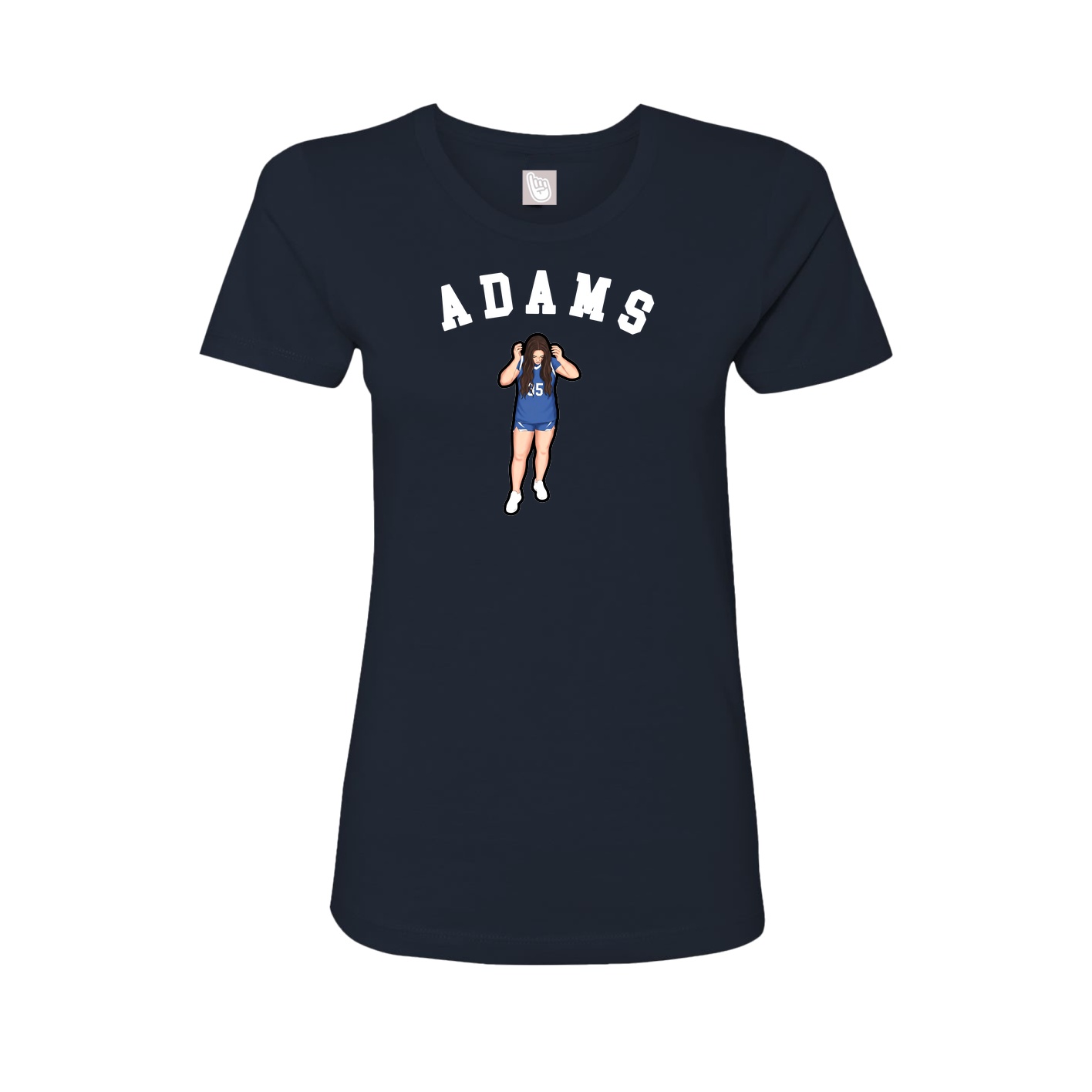 Fitted Women's Tee — Shirsey Arch in Navy