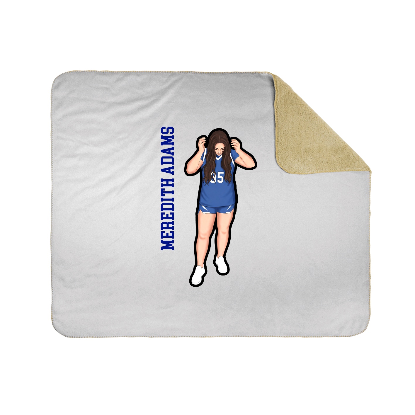 Throw Blanket — Name Vertical in White