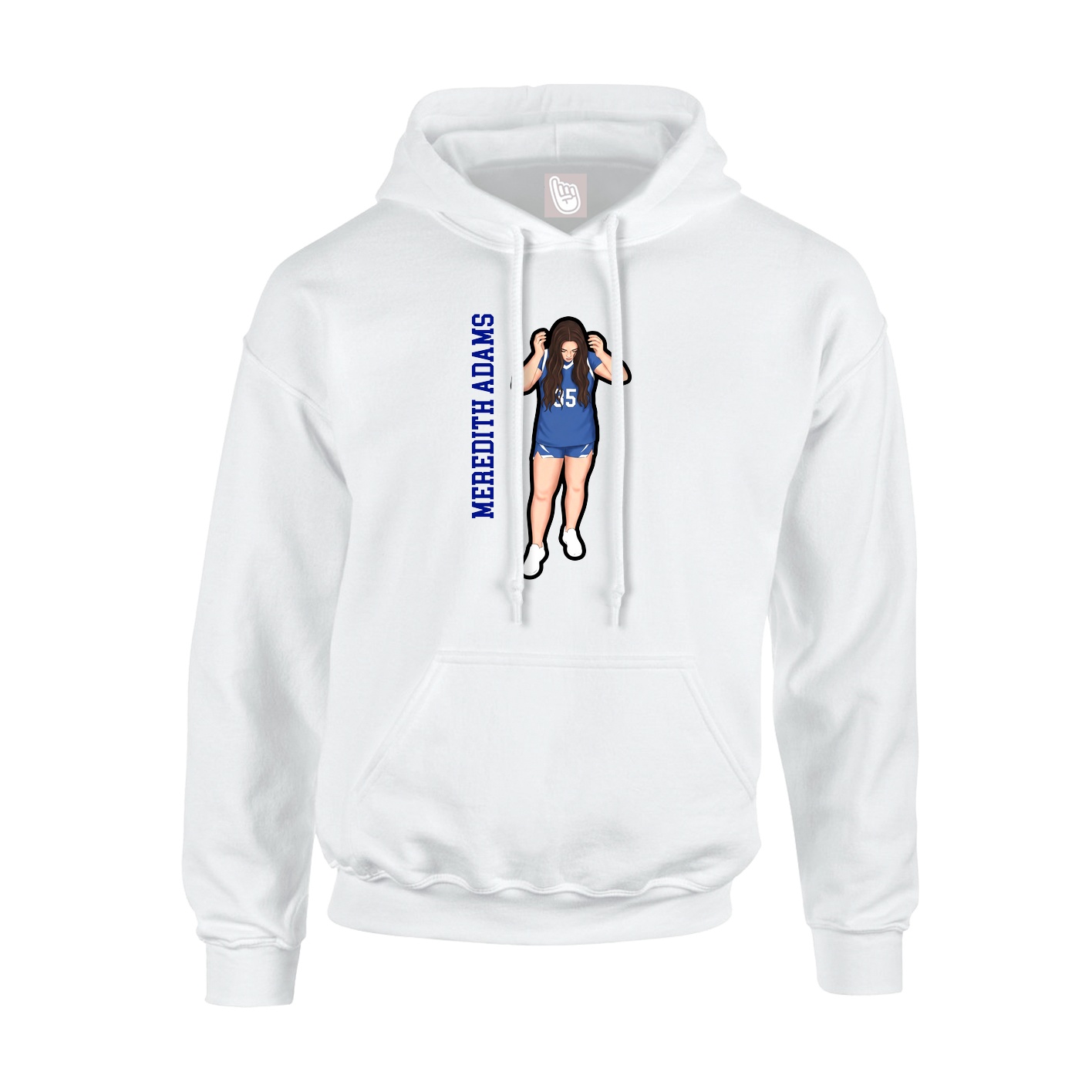 Youth Hoodie — Name Vertical in White