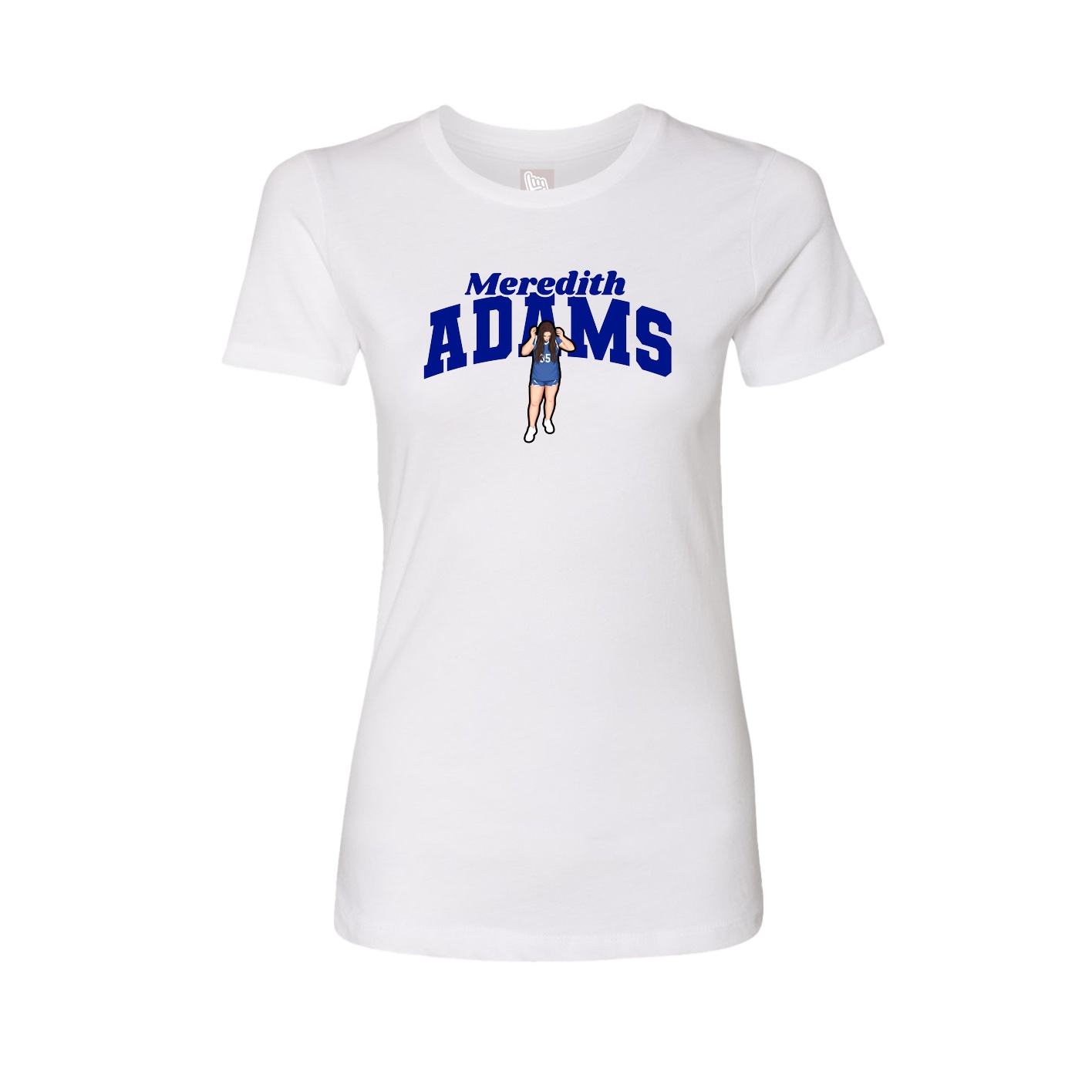 Fitted Women's Tee — Signature Arch in White