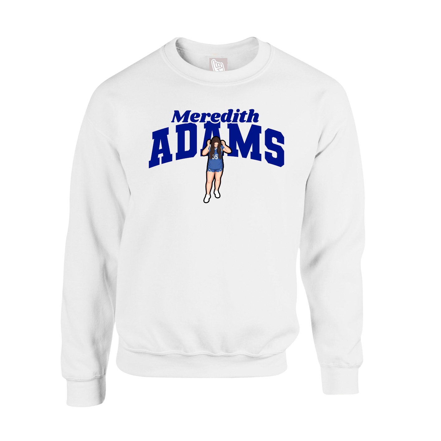 Fleece Crew — Signature Arch in White