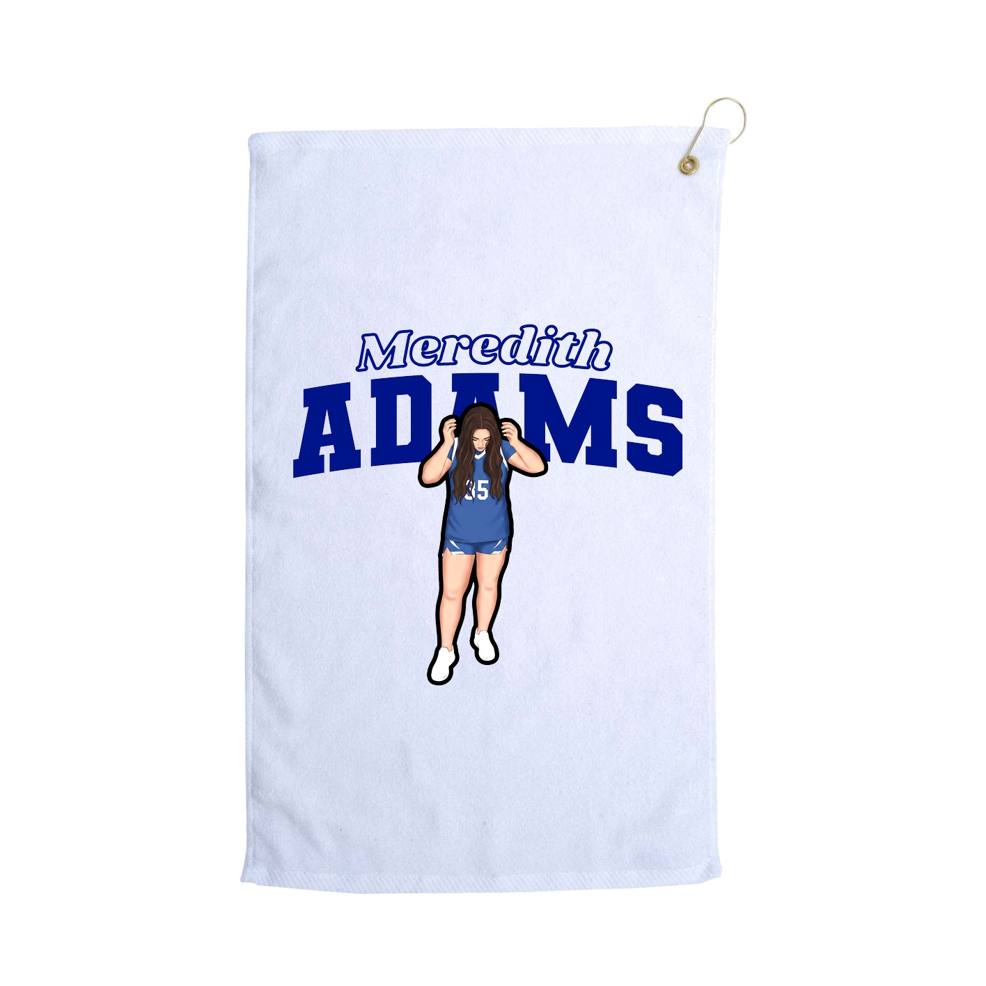 Golf Towel — Name Arch in White