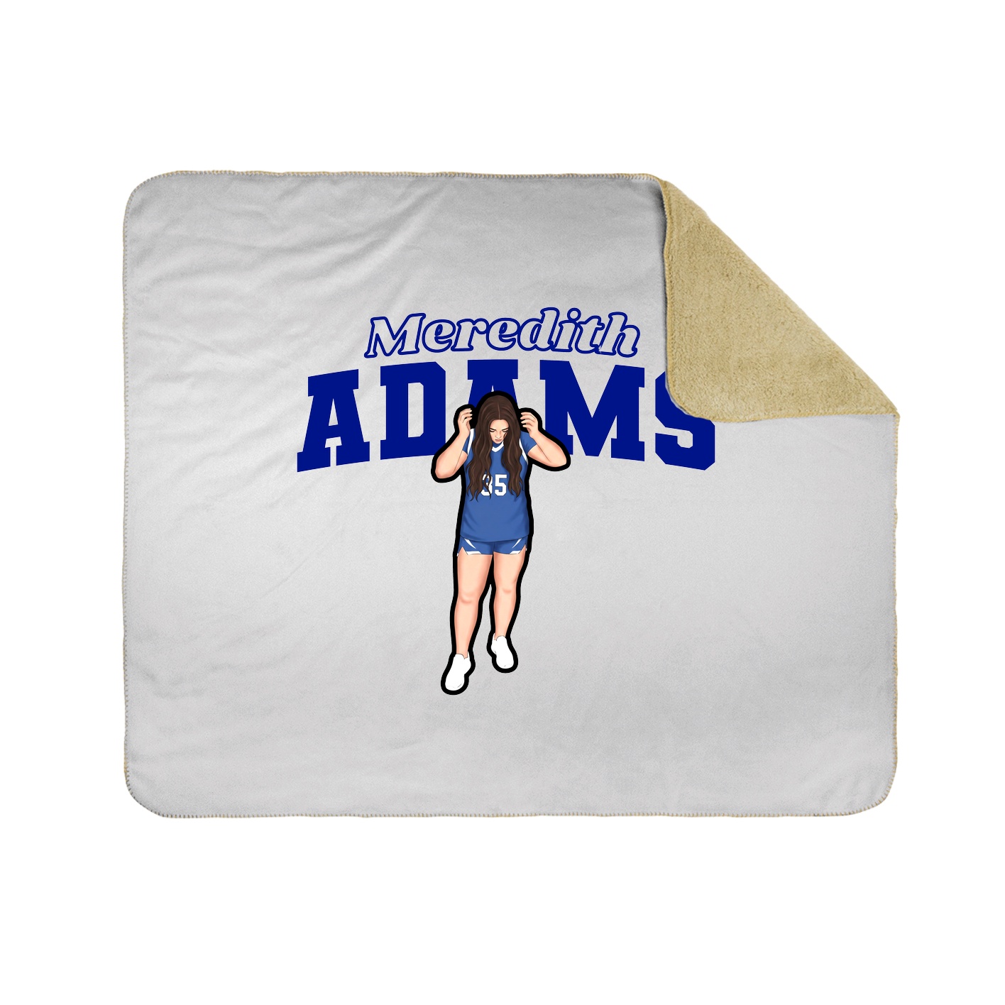 Throw Blanket — Name Arch in White