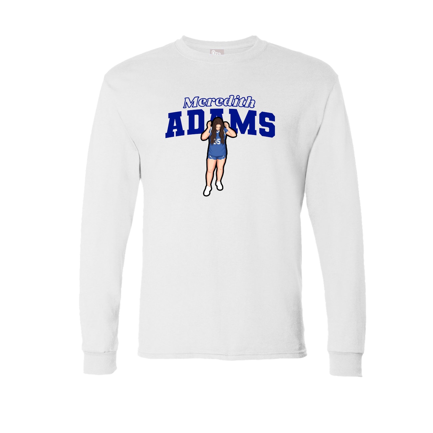 Long Sleeve Tee — Name Arch in White