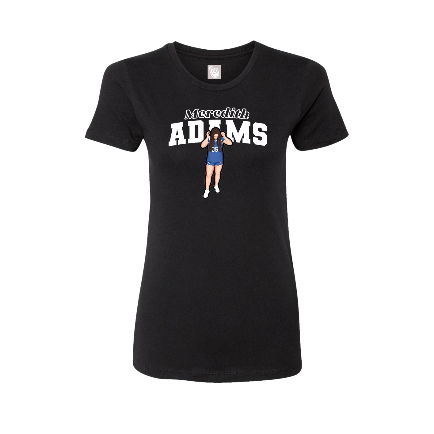 Fitted Women's Tee — Name Arch in Black