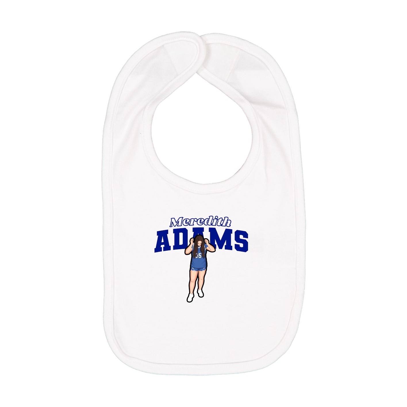 Infant Bib — Name Arch in White