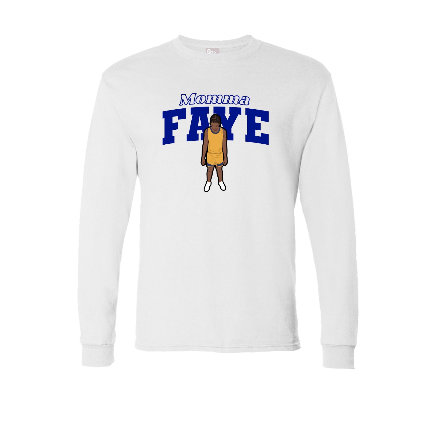 Long Sleeve Tee — Mothers Day Block in White